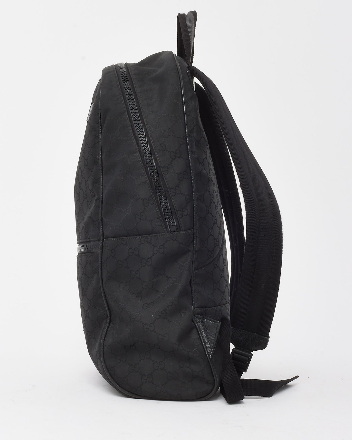 Gucci Black GG Monogram Nylon Slim Backpack