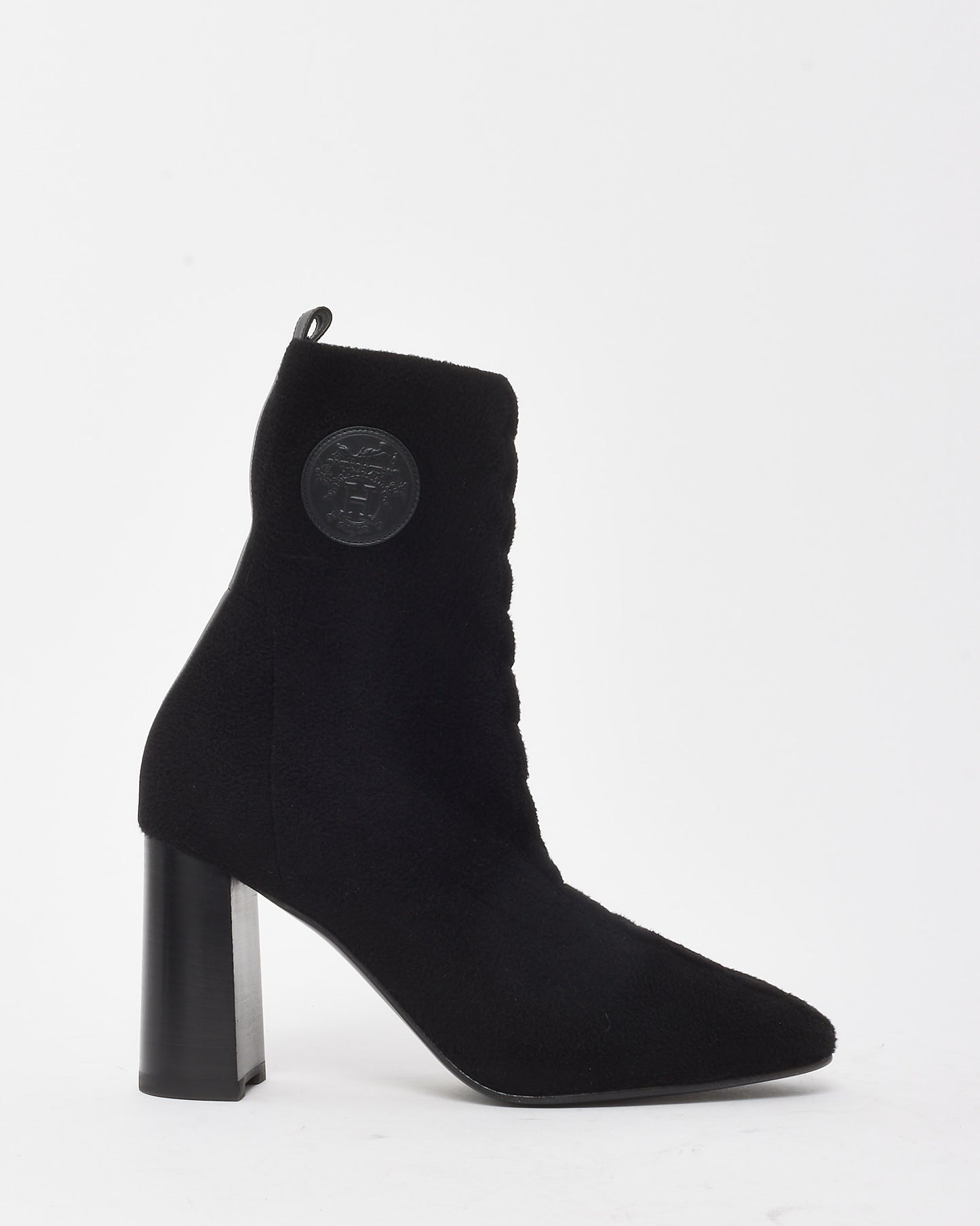 Hermès Black Chenille Knit Fabric Jenna 90 Ankle Boots - 41