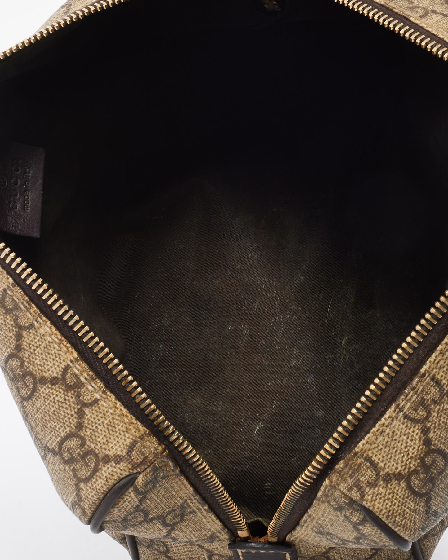 Gucci Beige and Brown GG Supreme Monogram Coated Canvas 26cm Large Toiletry Pouch