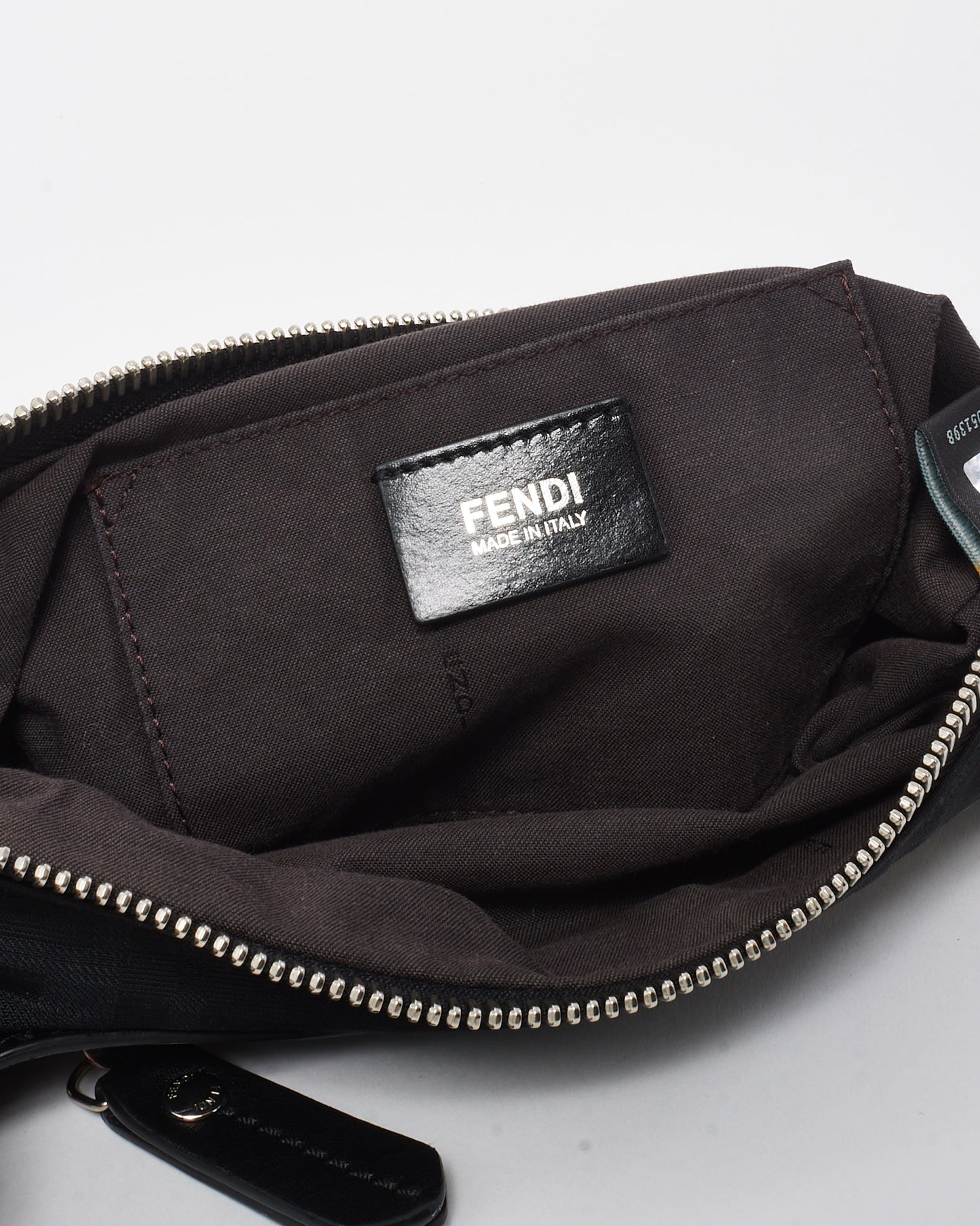 Fendi Black FF Zucca Print Nylon Zip Belt Bag