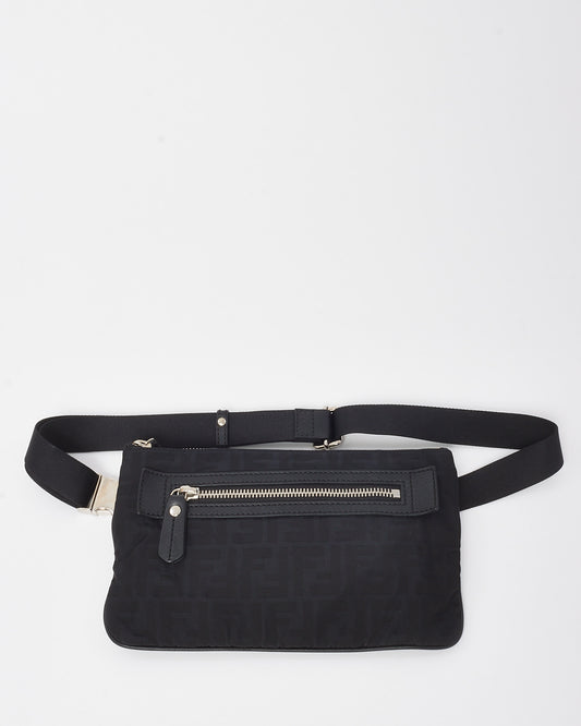 Fendi Black FF Zucca Print Nylon Zip Belt Bag