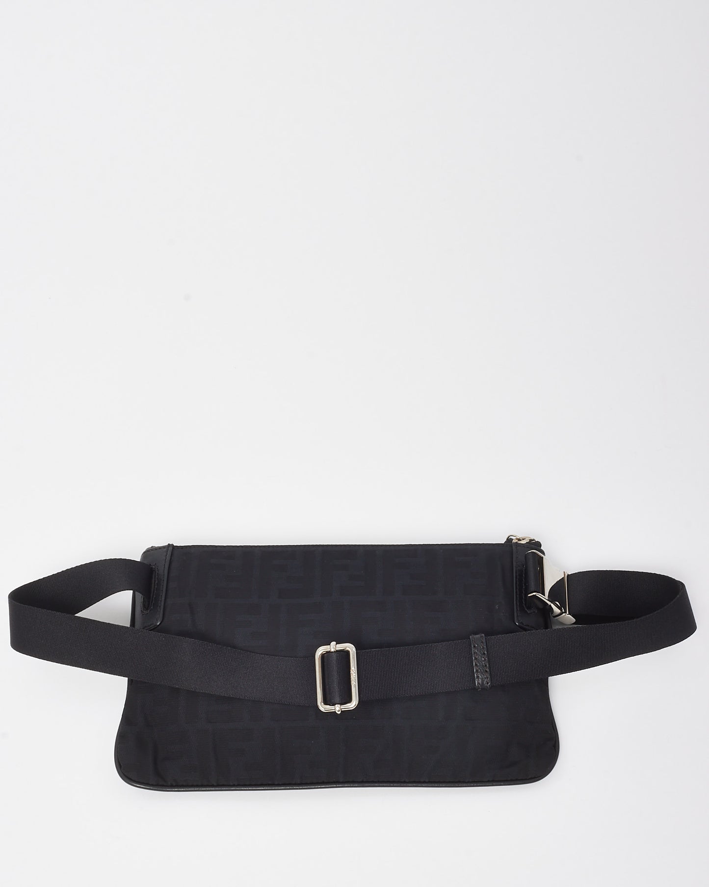 Fendi Black FF Zucca Print Nylon Zip Belt Bag