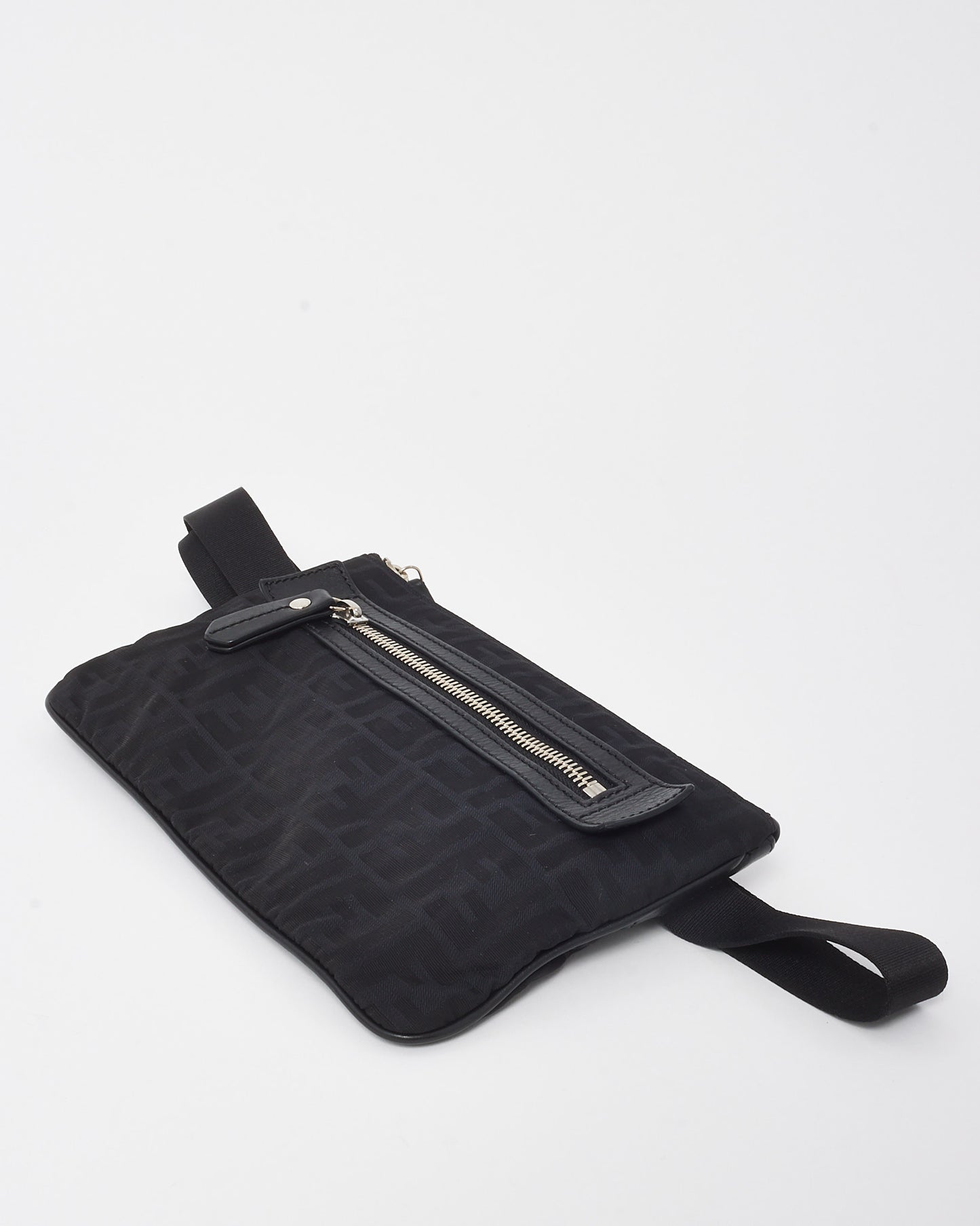 Fendi Black FF Zucca Print Nylon Zip Belt Bag
