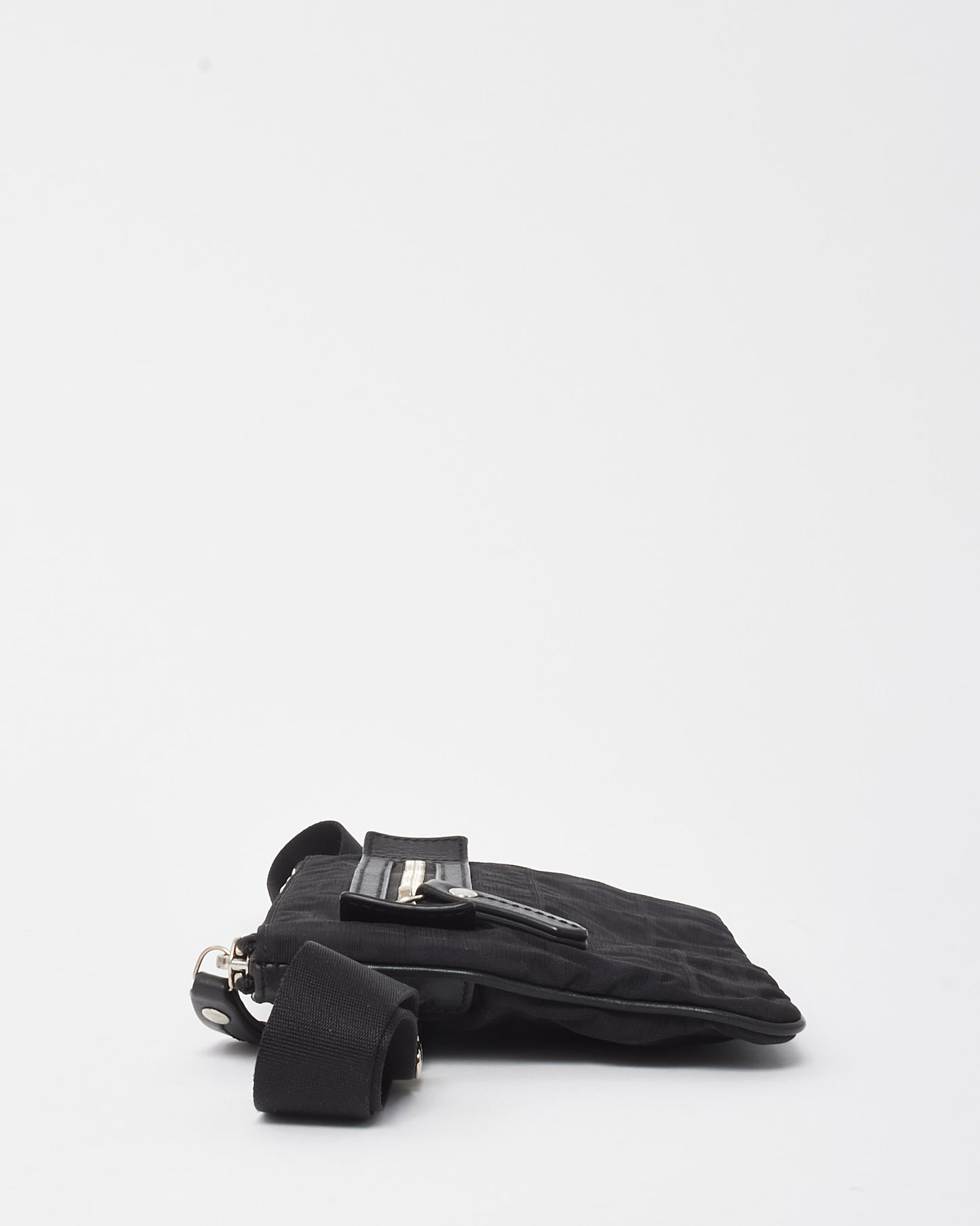 Fendi Black FF Zucca Print Nylon Zip Belt Bag