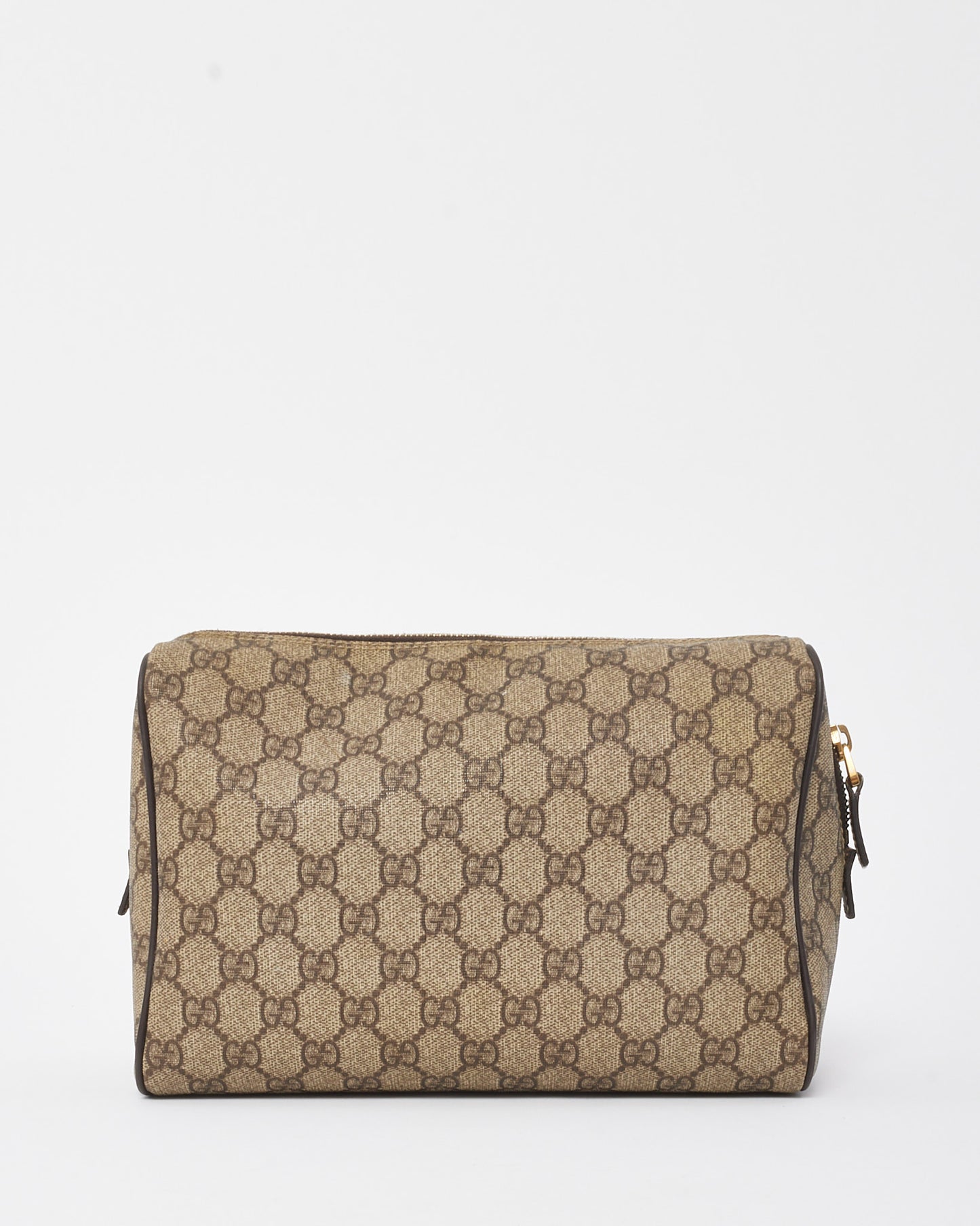 Gucci Beige and Brown GG Supreme Monogram Coated Canvas 26cm Large Toiletry Pouch