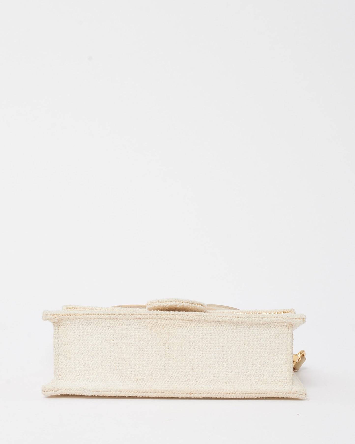 Jacquemus Off White Tweed Le Grand Bambino Bag with Strap