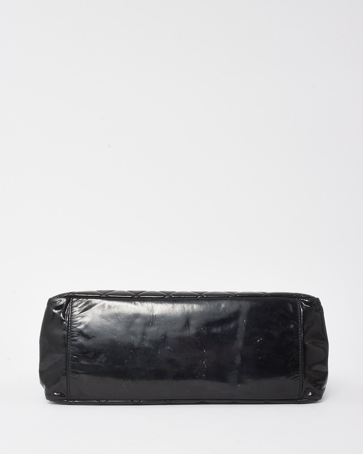 Chanel Black Patent Leather GST Shopper Tote Bag SHW