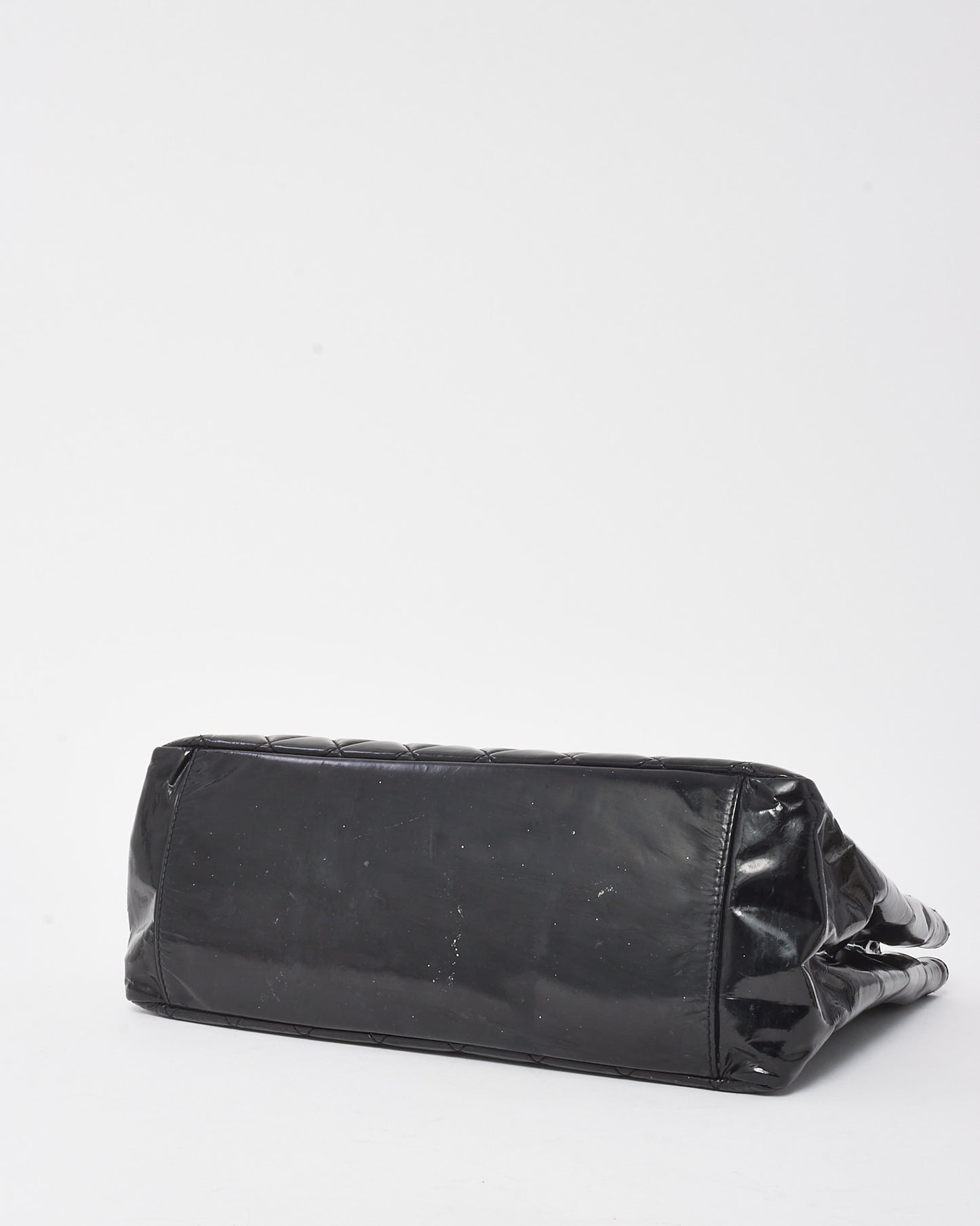 Chanel Black Patent Leather GST Shopper Tote Bag SHW