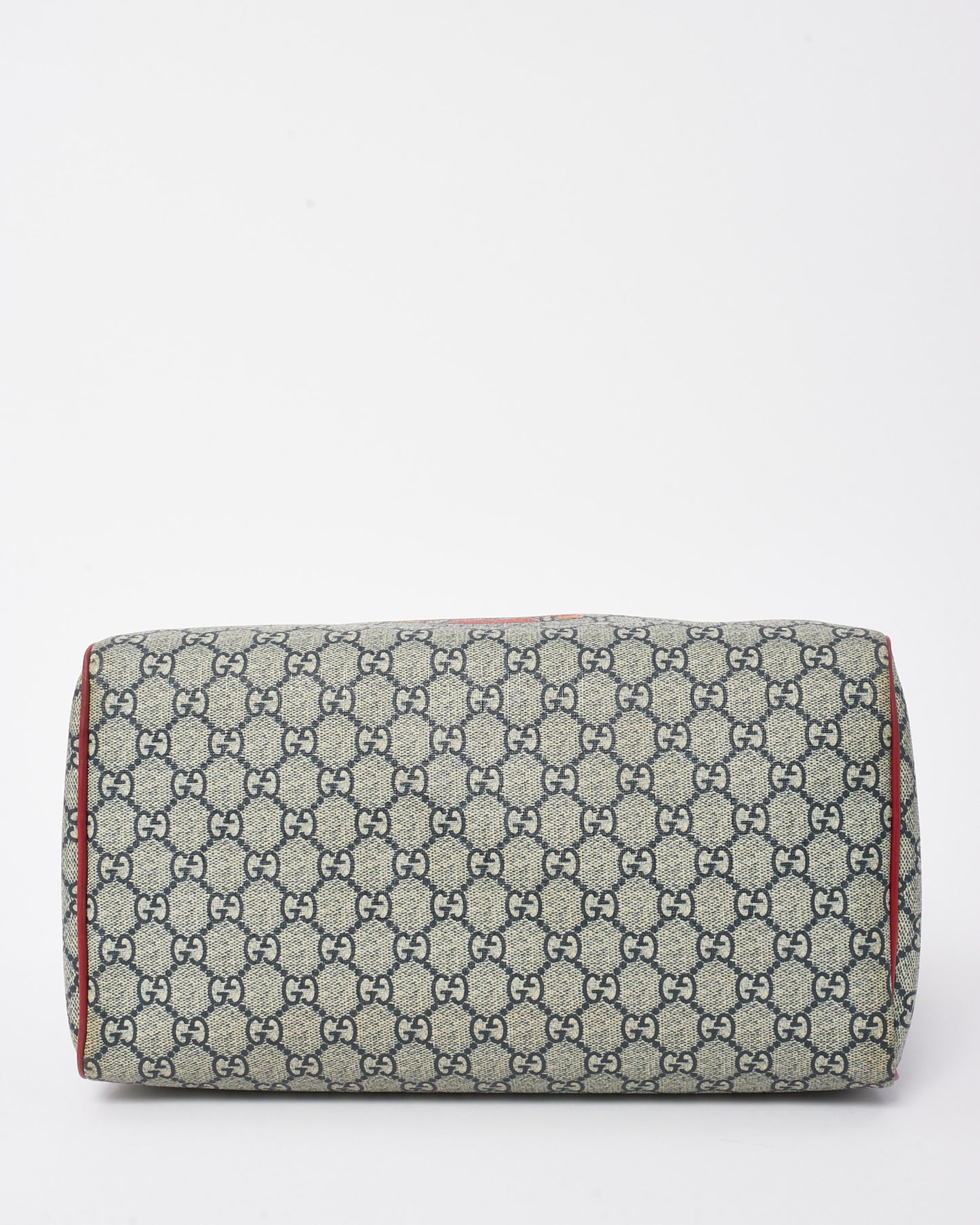 Gucci Blue/Red Monogram GG Coated Canvas Tattoo Heart Medium Joy Boston Bag