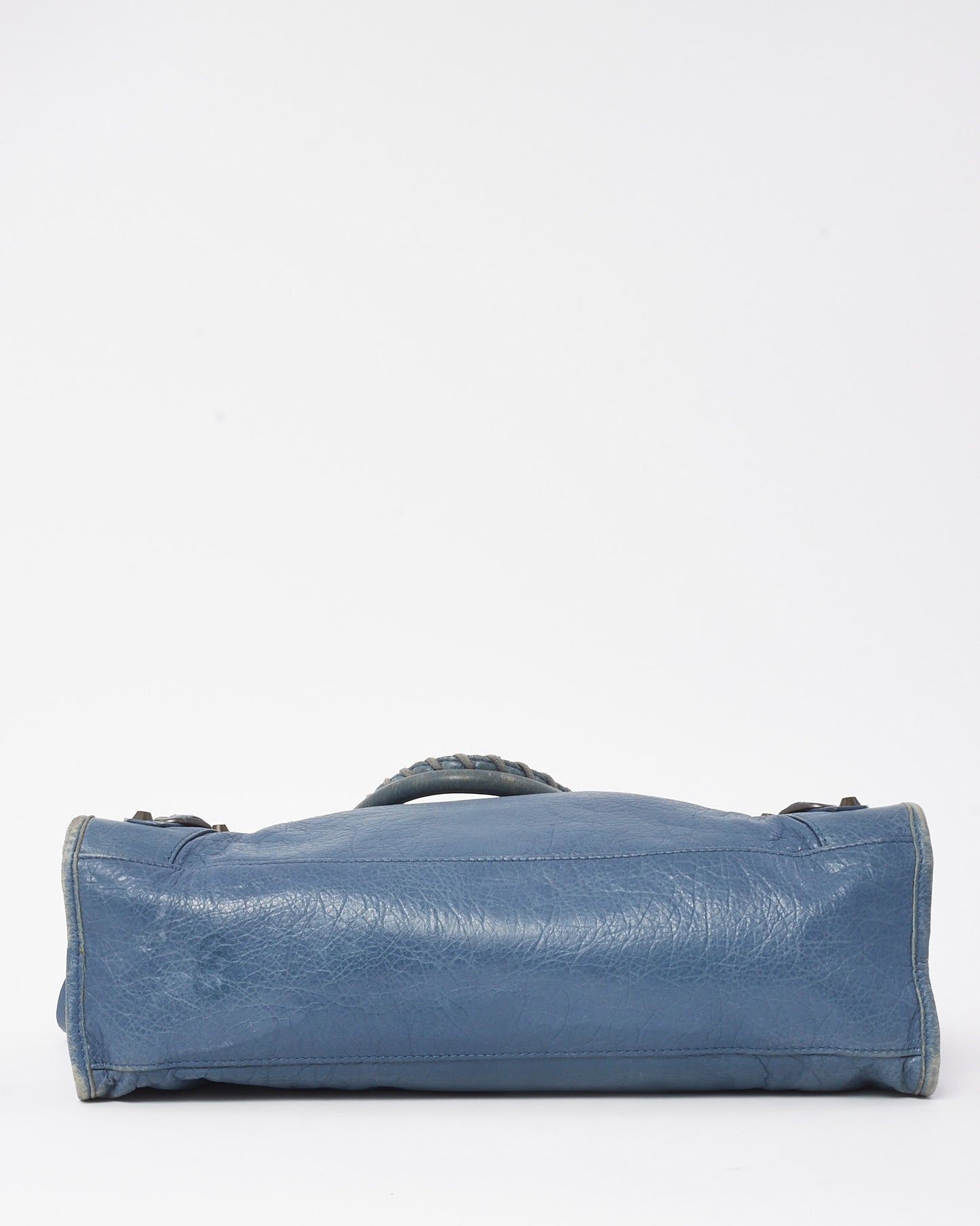 Balenciaga Blue Persian Lambskin Leather Motorcycle City Bag