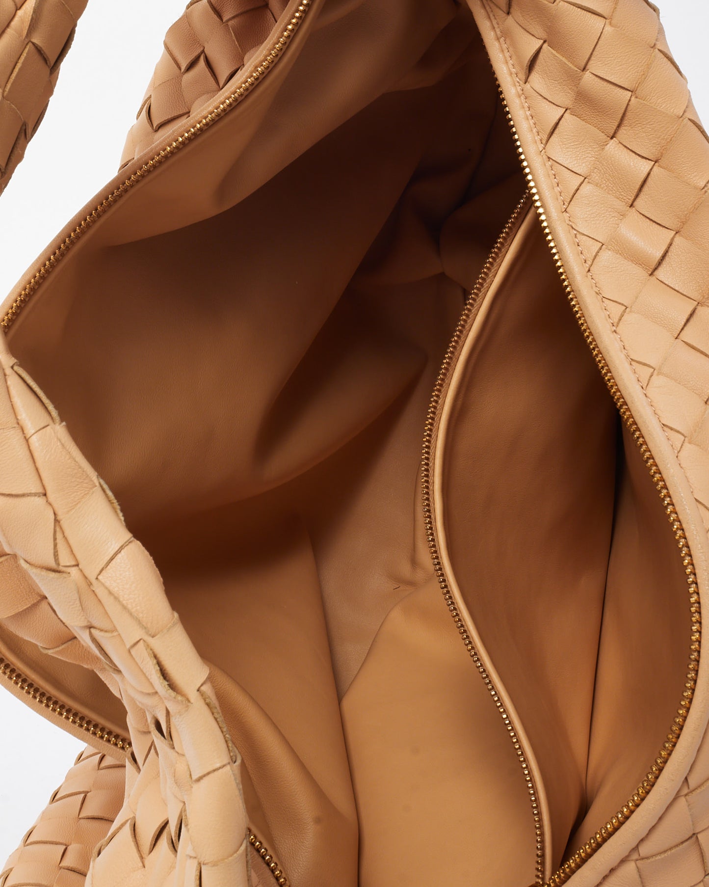 Bottega Veneta Beige Intrecciato Leather Medium Jodie Shoulder Bag