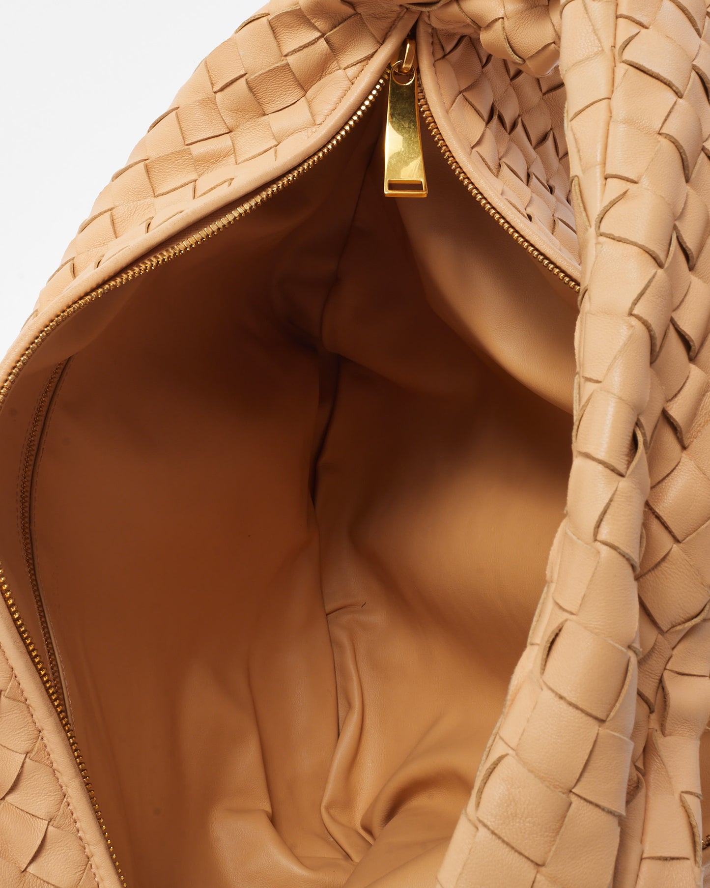 Bottega Veneta Beige Intrecciato Leather Medium Jodie Shoulder Bag