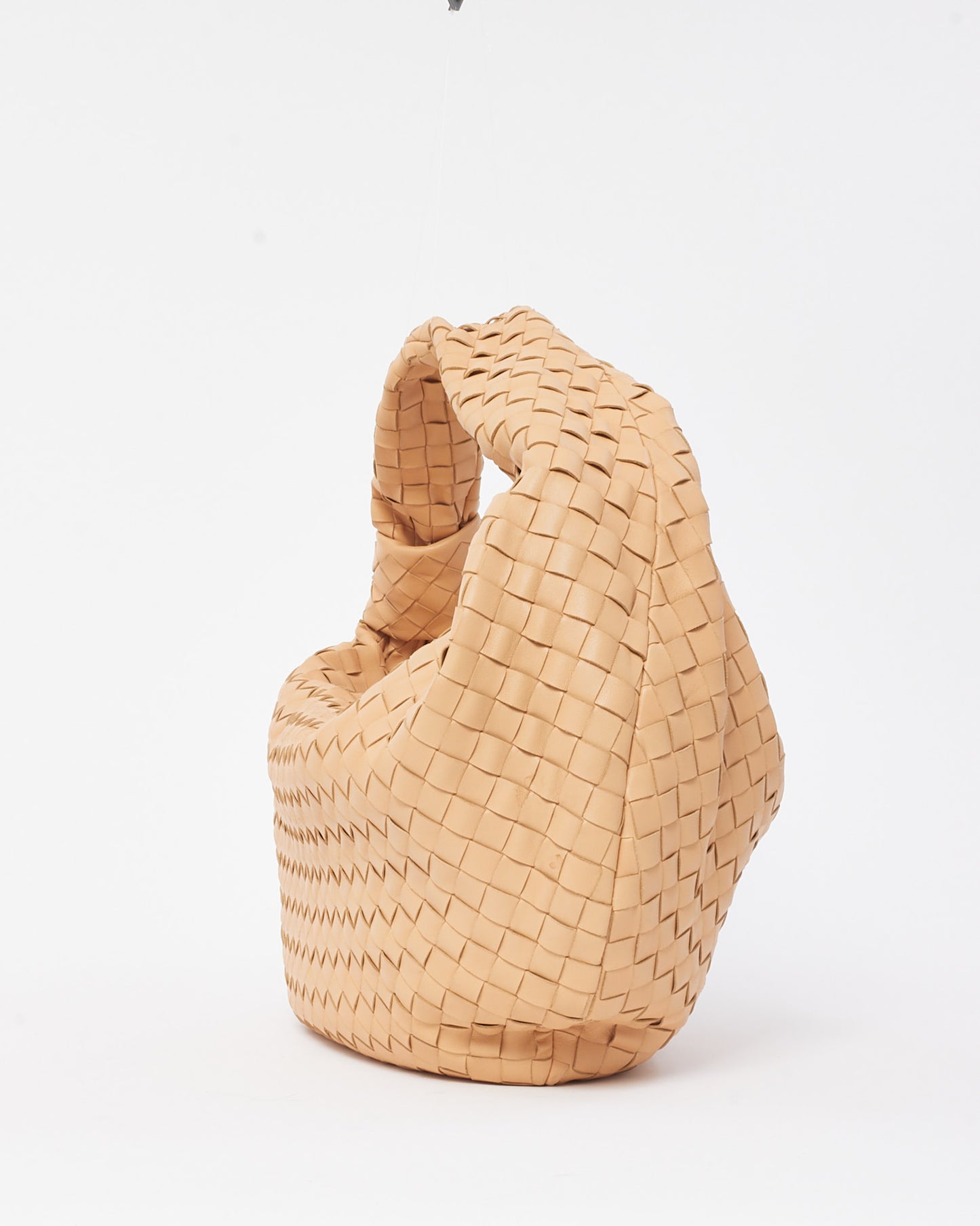 Bottega Veneta Beige Intrecciato Leather Medium Jodie Shoulder Bag