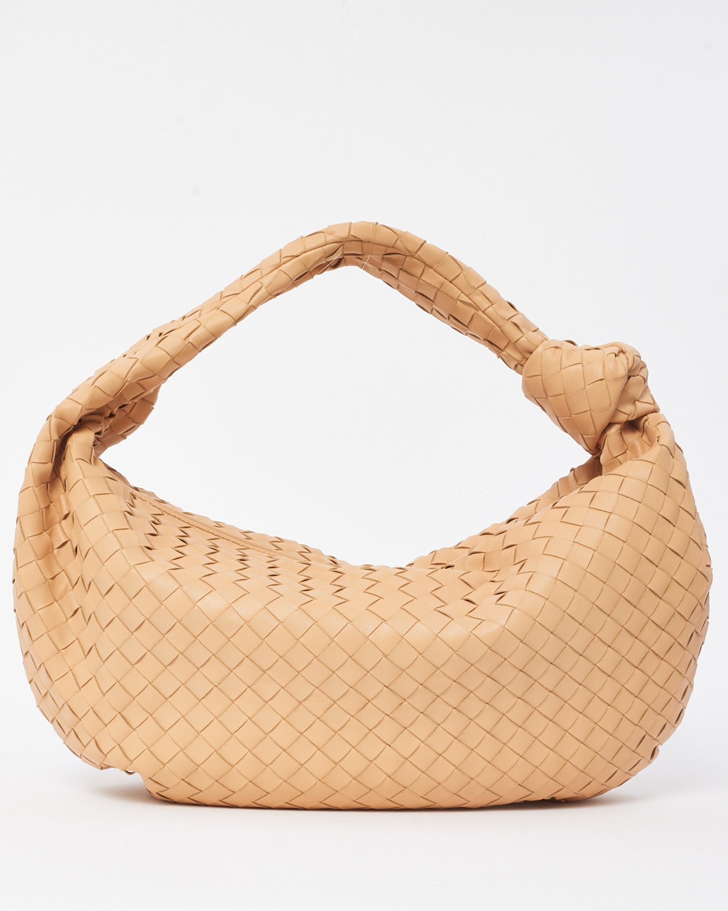 Bottega Veneta Beige Intrecciato Leather Medium Jodie Shoulder Bag