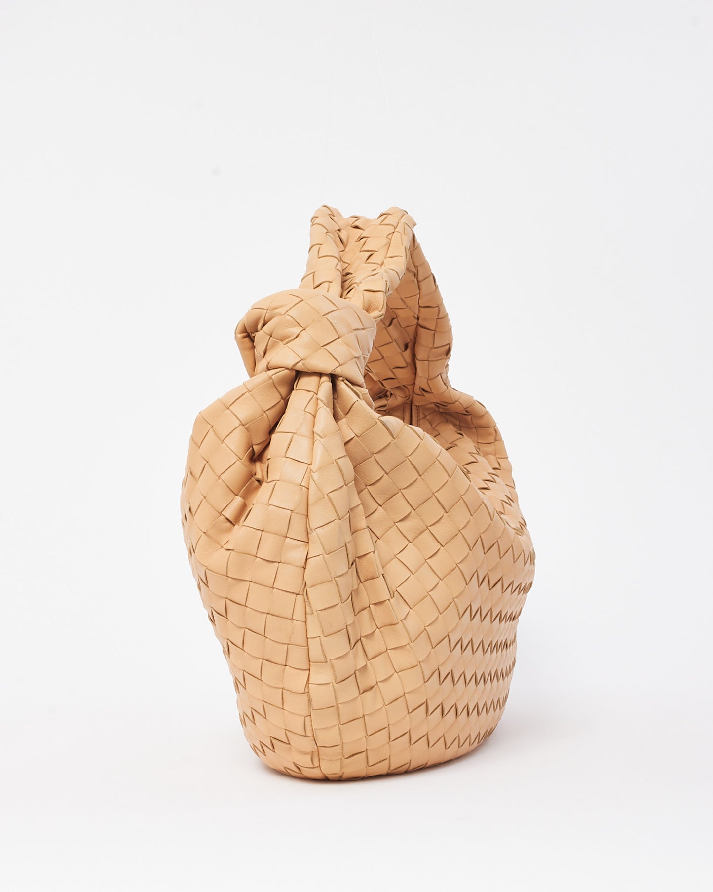 Bottega Veneta Beige Intrecciato Leather Medium Jodie Shoulder Bag