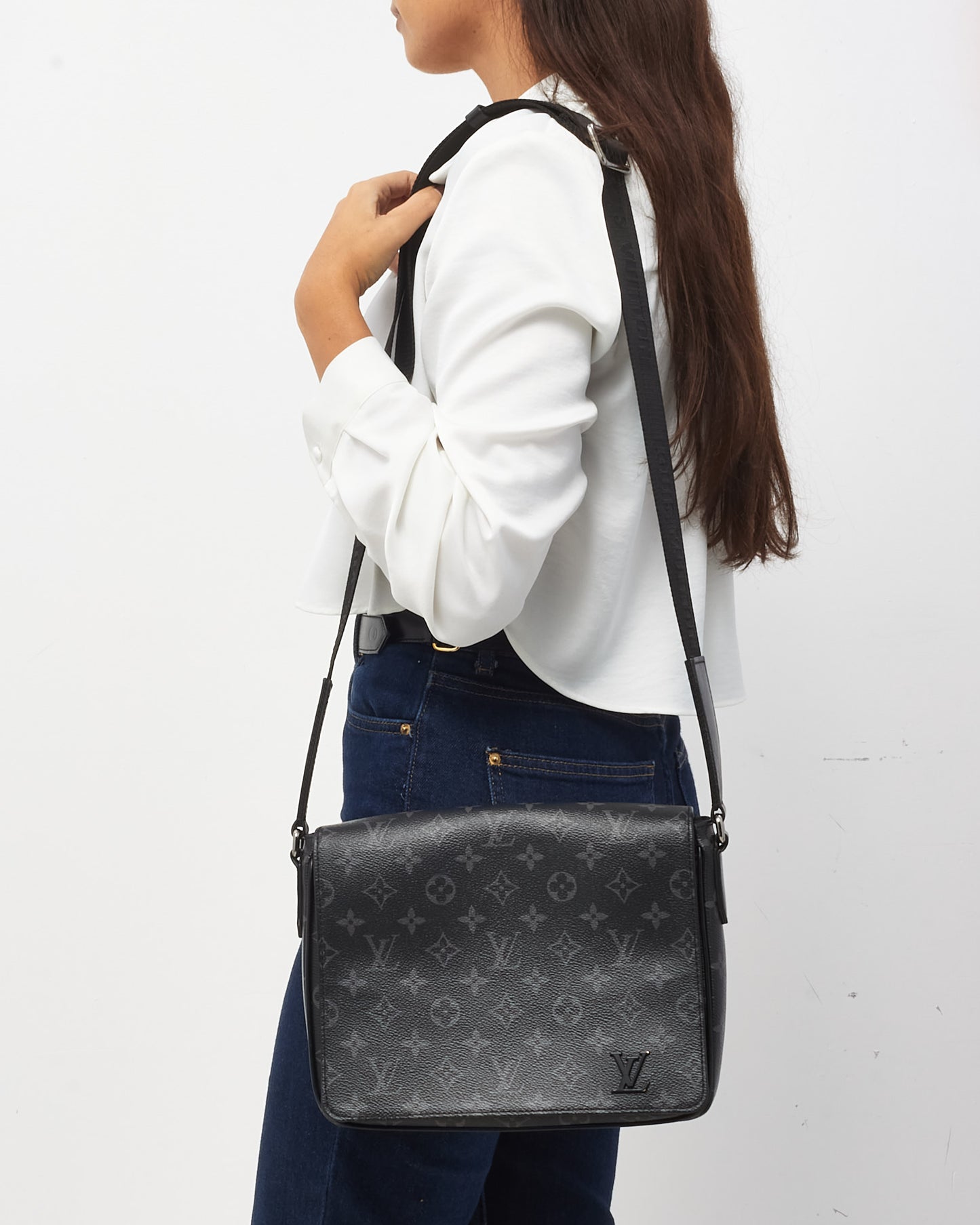 Louis Vuitton Black Monogram Coated Canvas Eclipse District PM Crossbody Bag