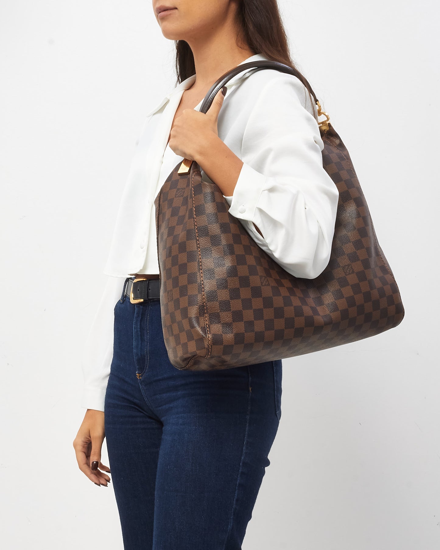 Louis Vuitton Damier Ebene Coated Canvas Portobello GM Shoulder Bag