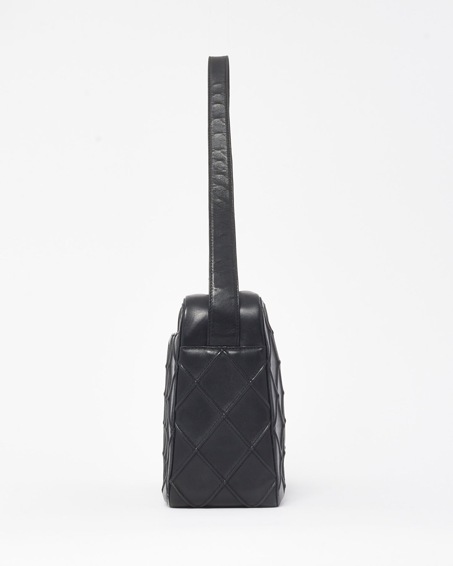 Chanel Vintage Quilted Calfskin Leather Square Shoulder Bag with Logo Zipper