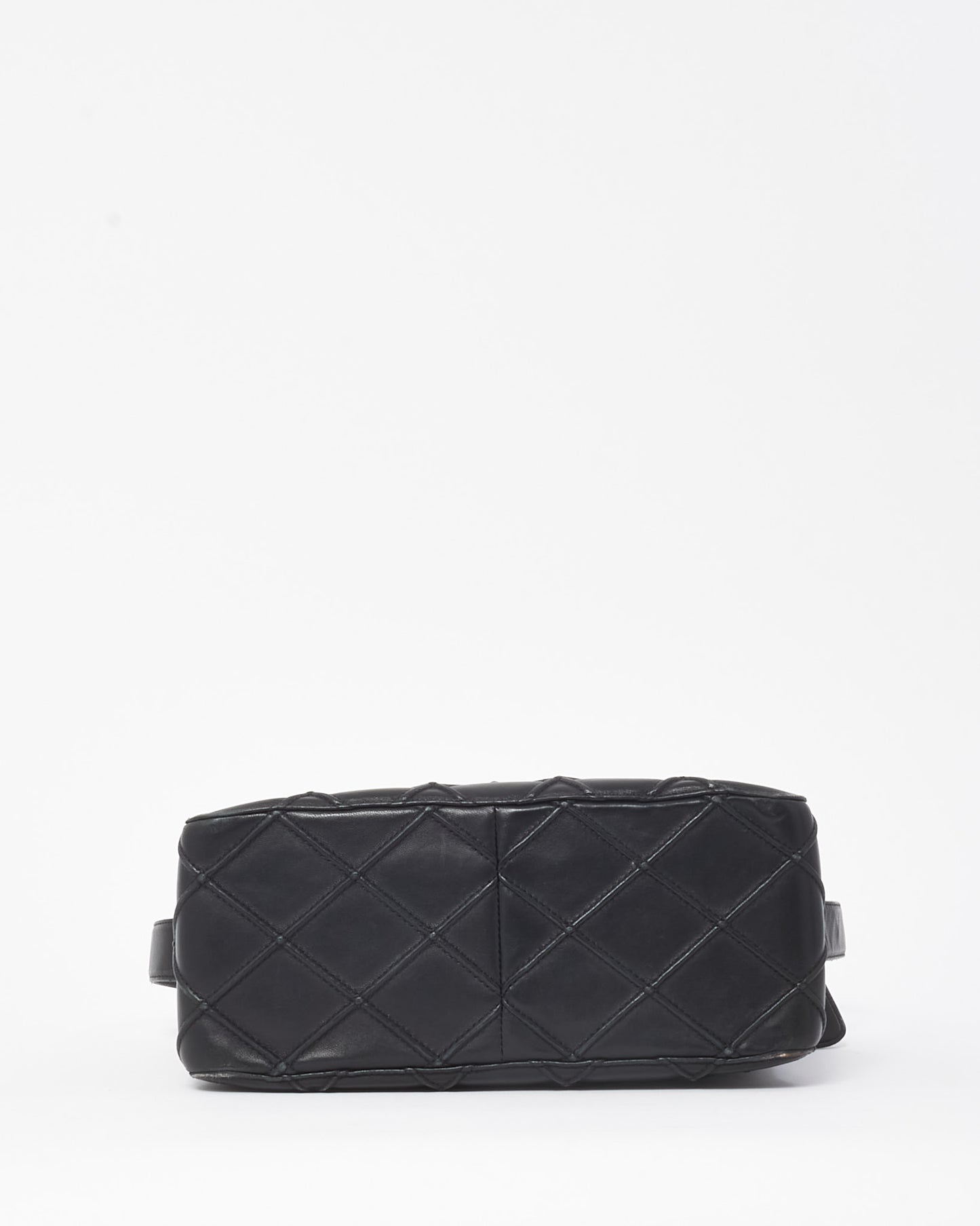 Chanel Vintage Quilted Calfskin Leather Square Shoulder Bag with Logo Zipper