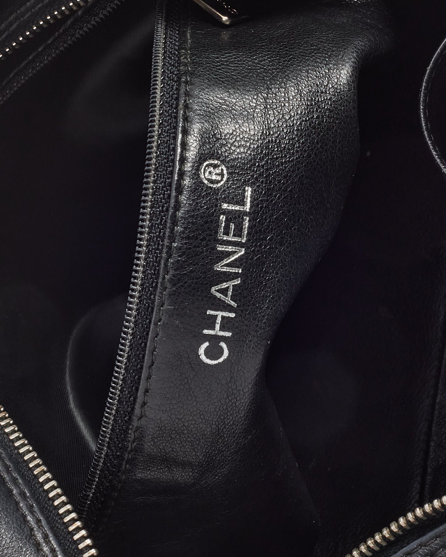 Chanel Vintage Quilted Calfskin Leather Square Shoulder Bag with Logo Zipper
