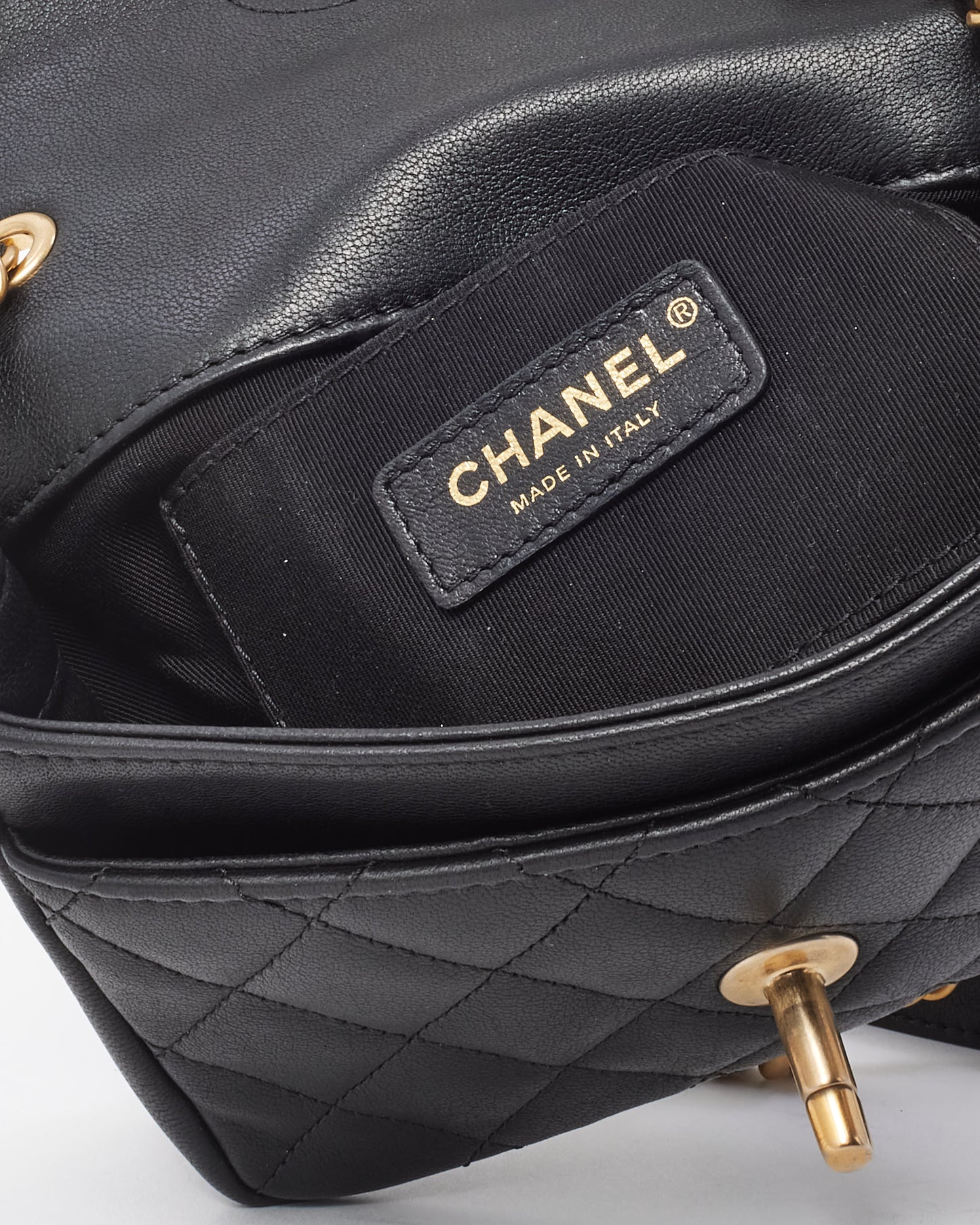 Chanel Black Quilted Lambskin Leather Private Affair Mini Camellia Flap Bag