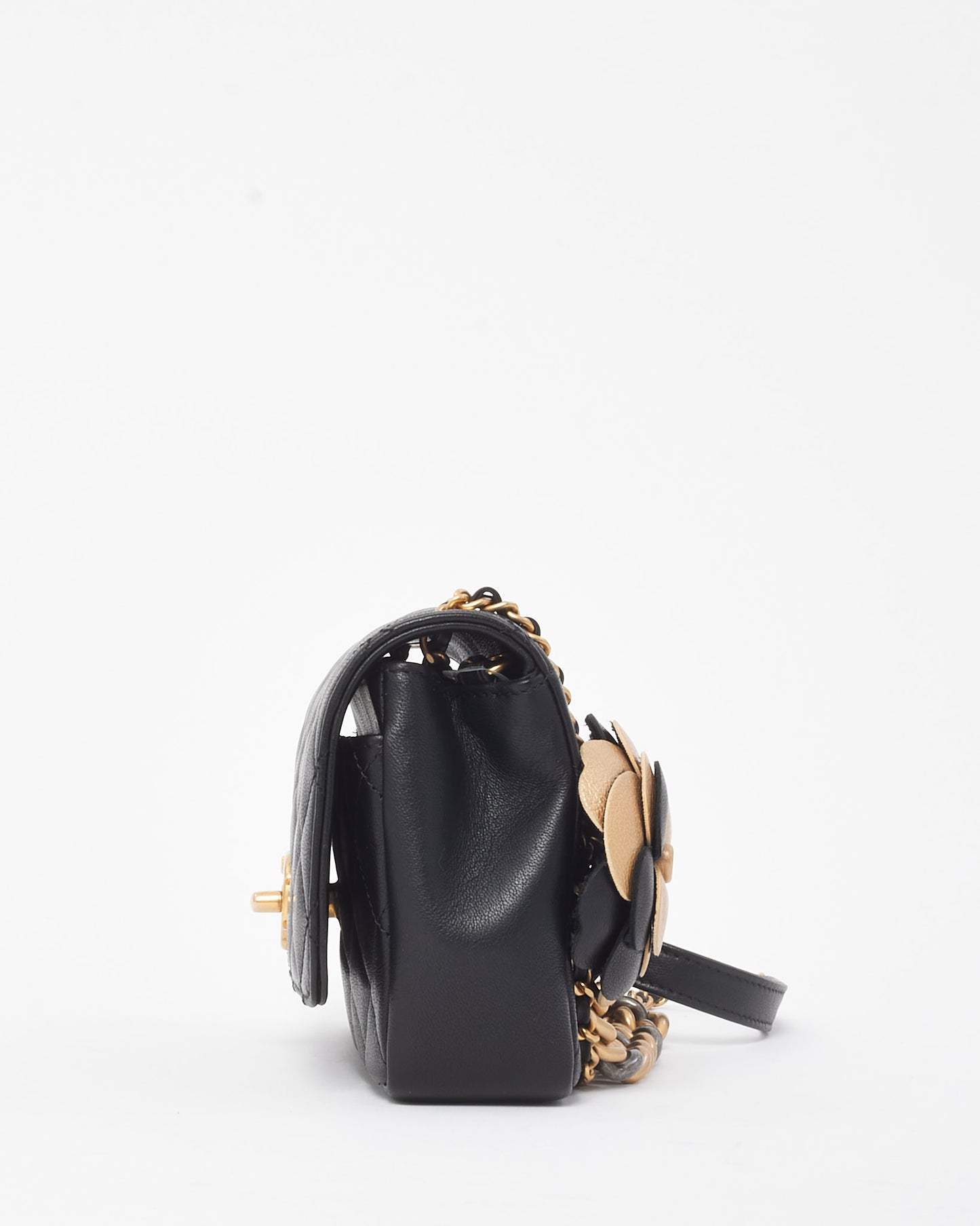 Chanel Black Quilted Lambskin Leather Private Affair Mini Camellia Flap Bag