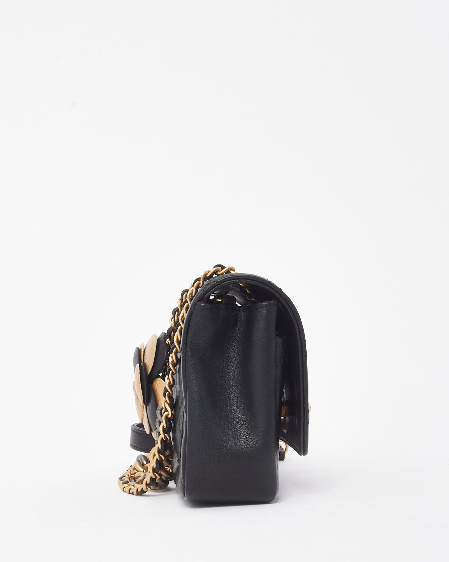 Chanel Black Quilted Lambskin Leather Private Affair Mini Camellia Flap Bag