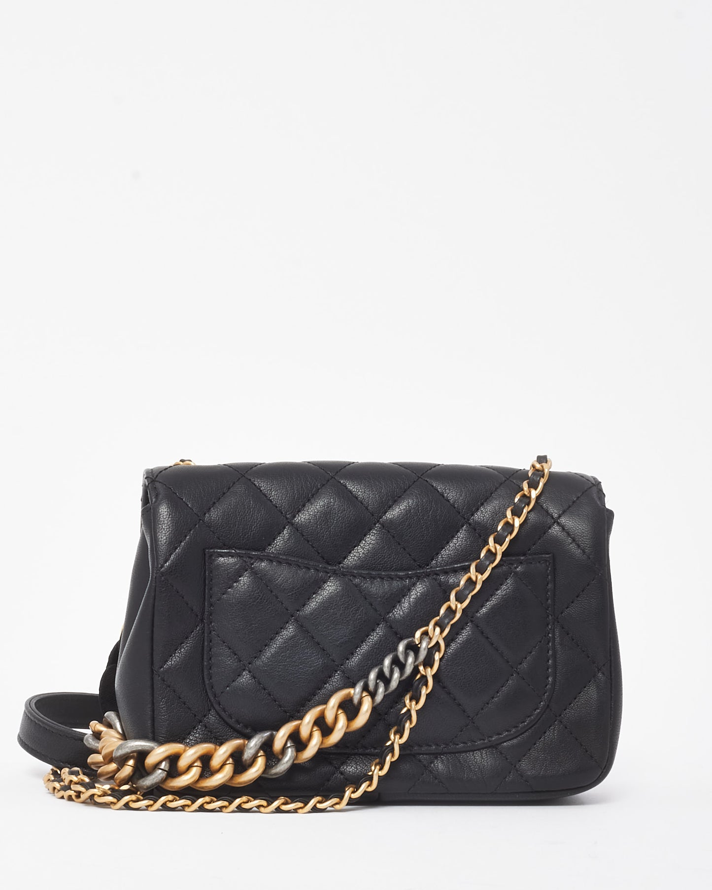 Chanel Black Quilted Lambskin Leather Private Affair Mini Camellia Flap Bag