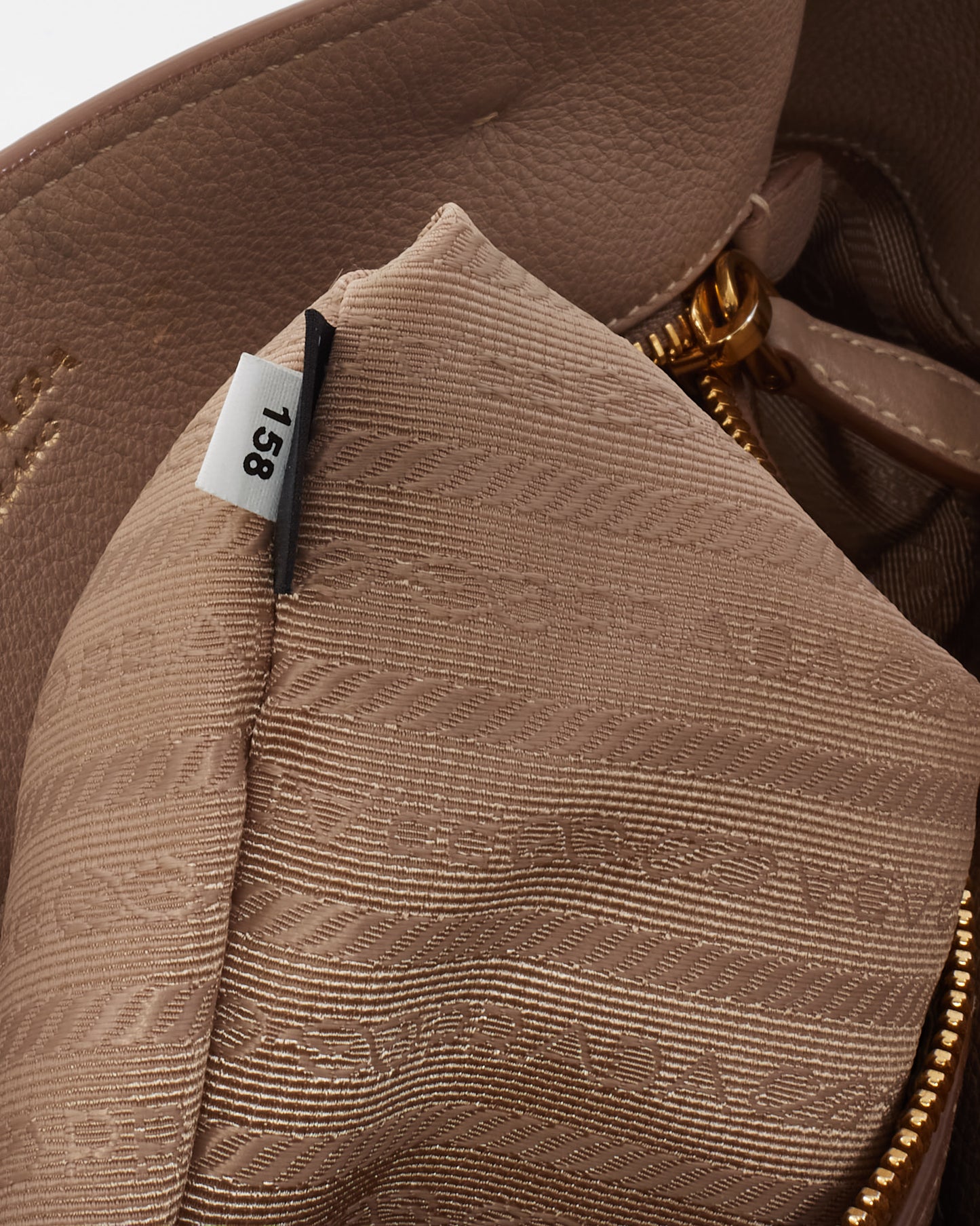 Prada Beige Vitello Daino Leather Logo 2Way Tote Bag