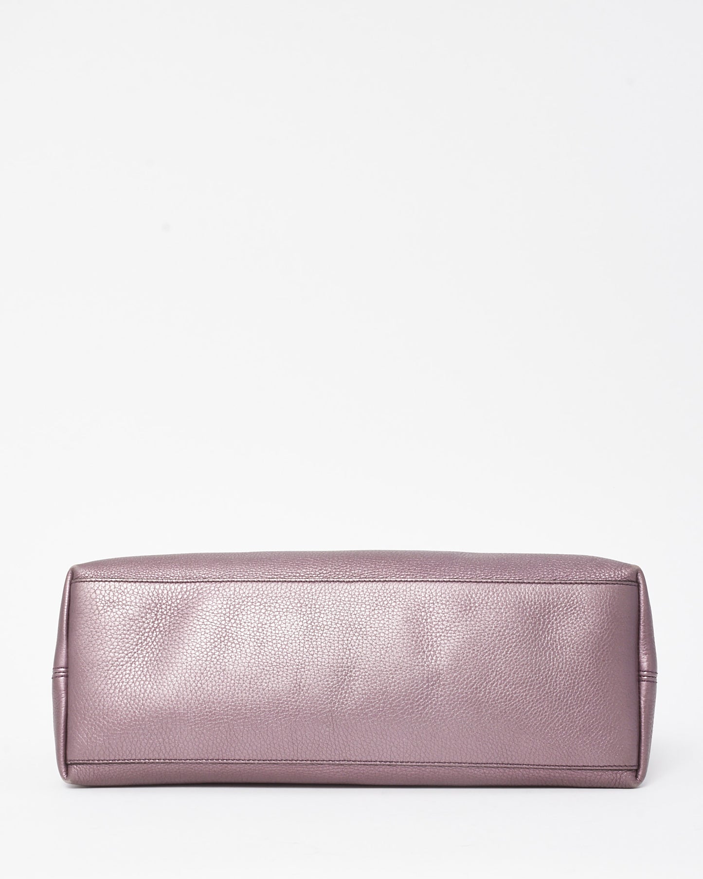 Gucci Metallic Purple Pebbled Leather GG Soho Chain Shoulder Bag