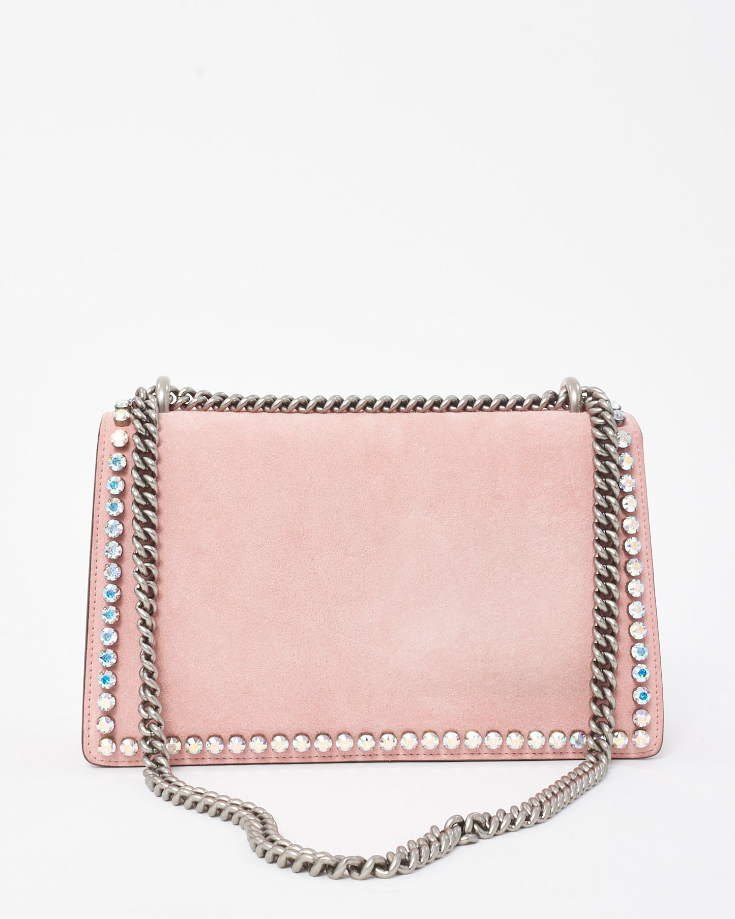 Gucci Pink Suede and Crystal Small Dionysus Shoulder Bag