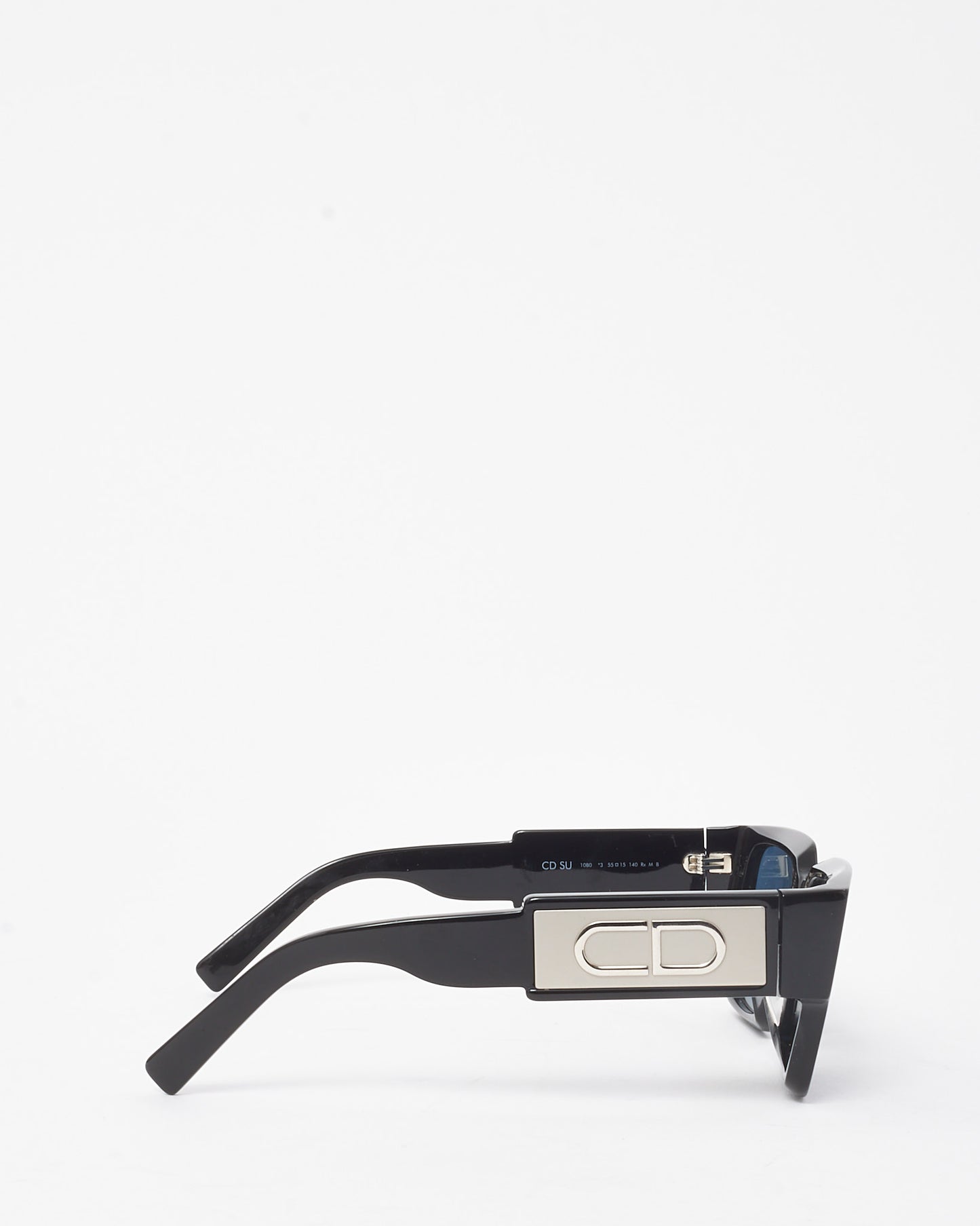 Dior Black Acetate Blue Lens CDsu 1090 Square Sunglasses