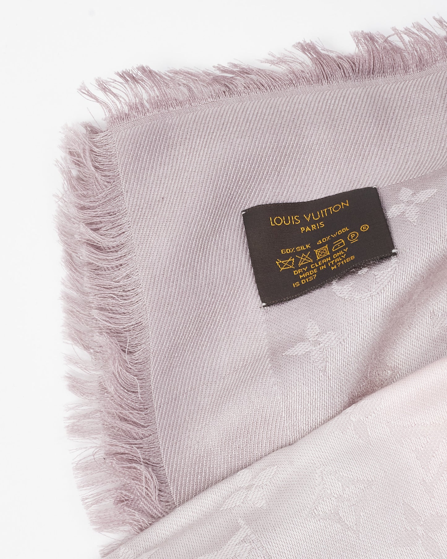 Louis Vuitton Pink and Grey Ombre Silk and Wool Monogram Shawl