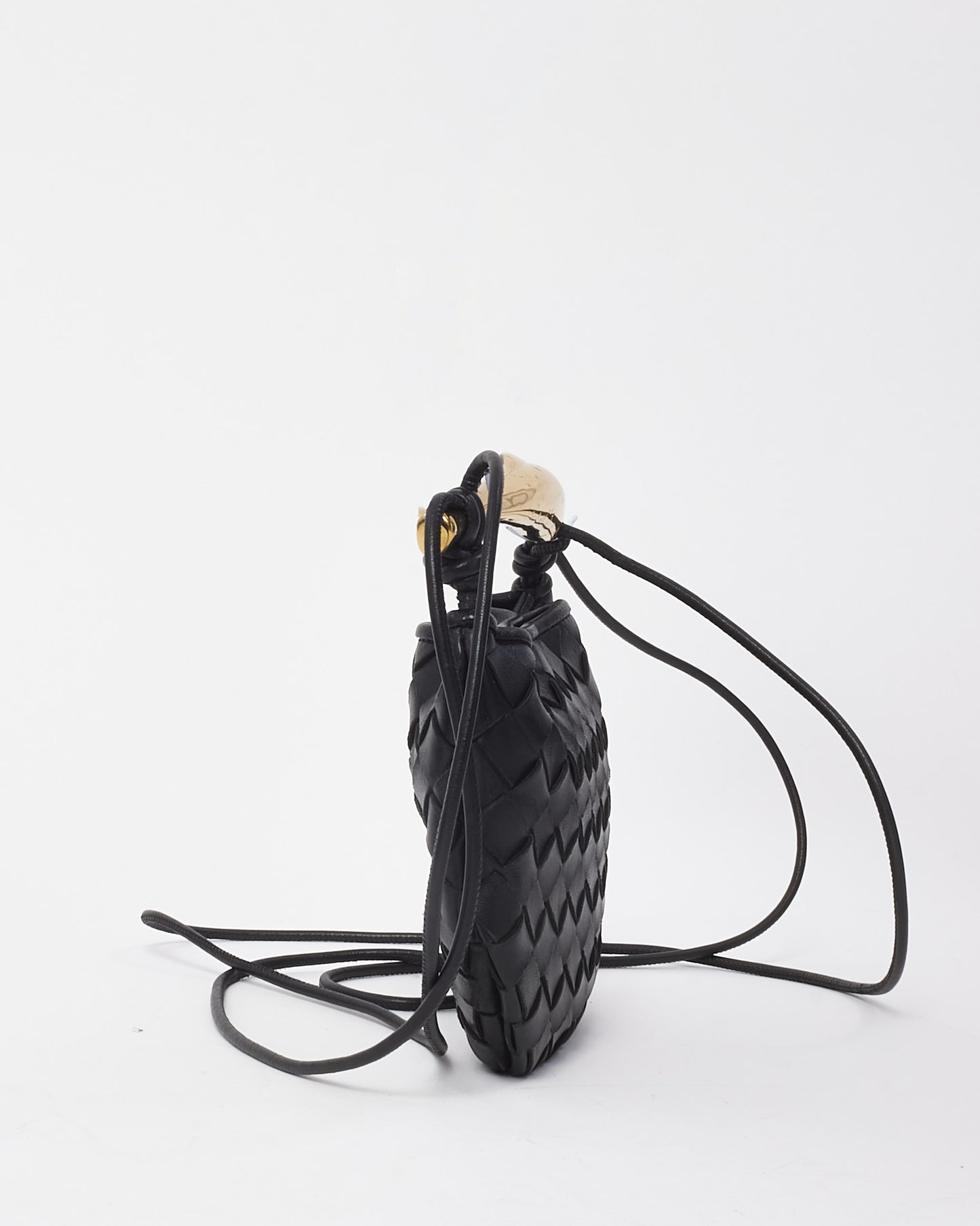 Bottega Veneta Black Intrecciato leather Baby Sardine Crossbody Bag