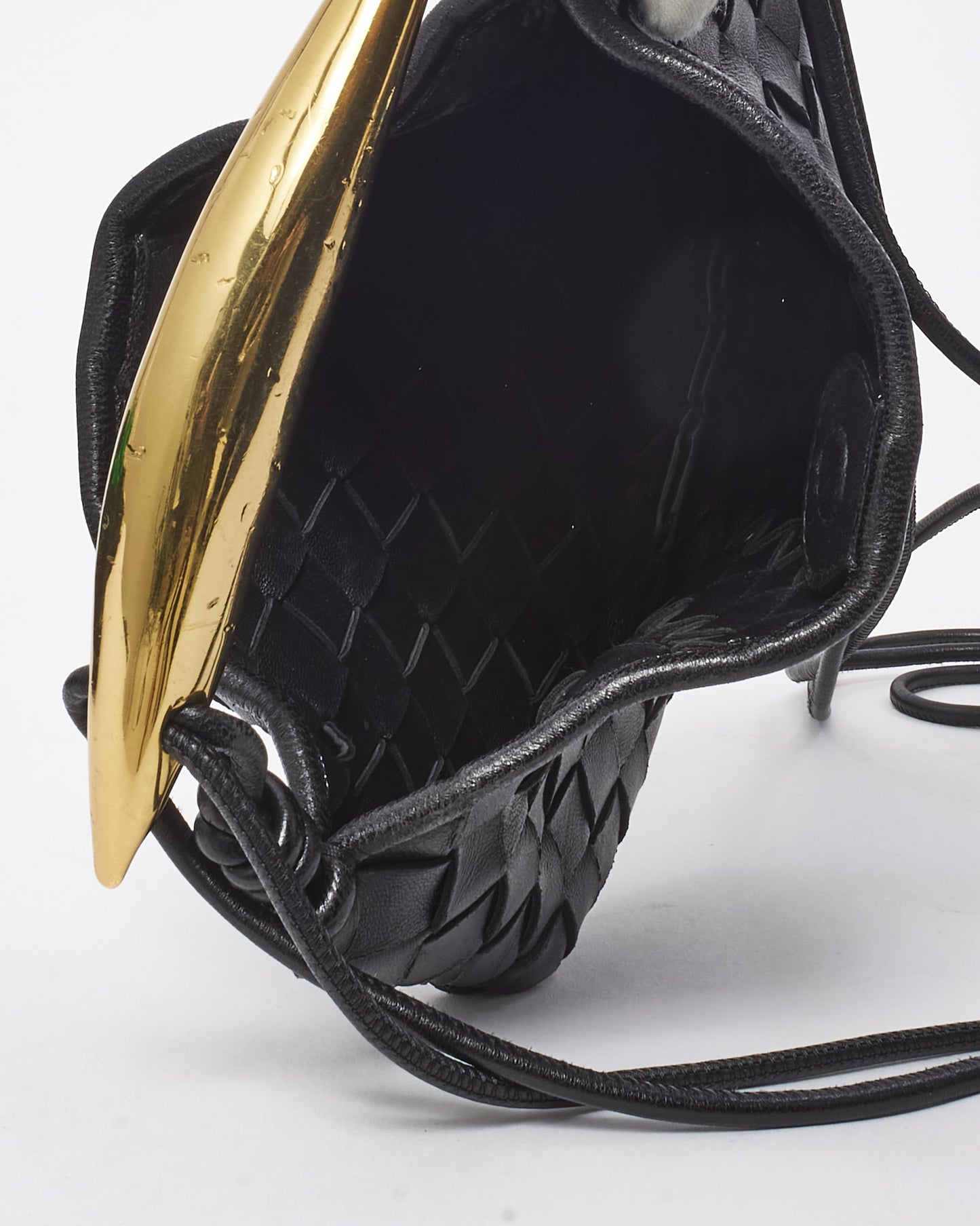 Bottega Veneta Black Intrecciato leather Baby Sardine Crossbody Bag