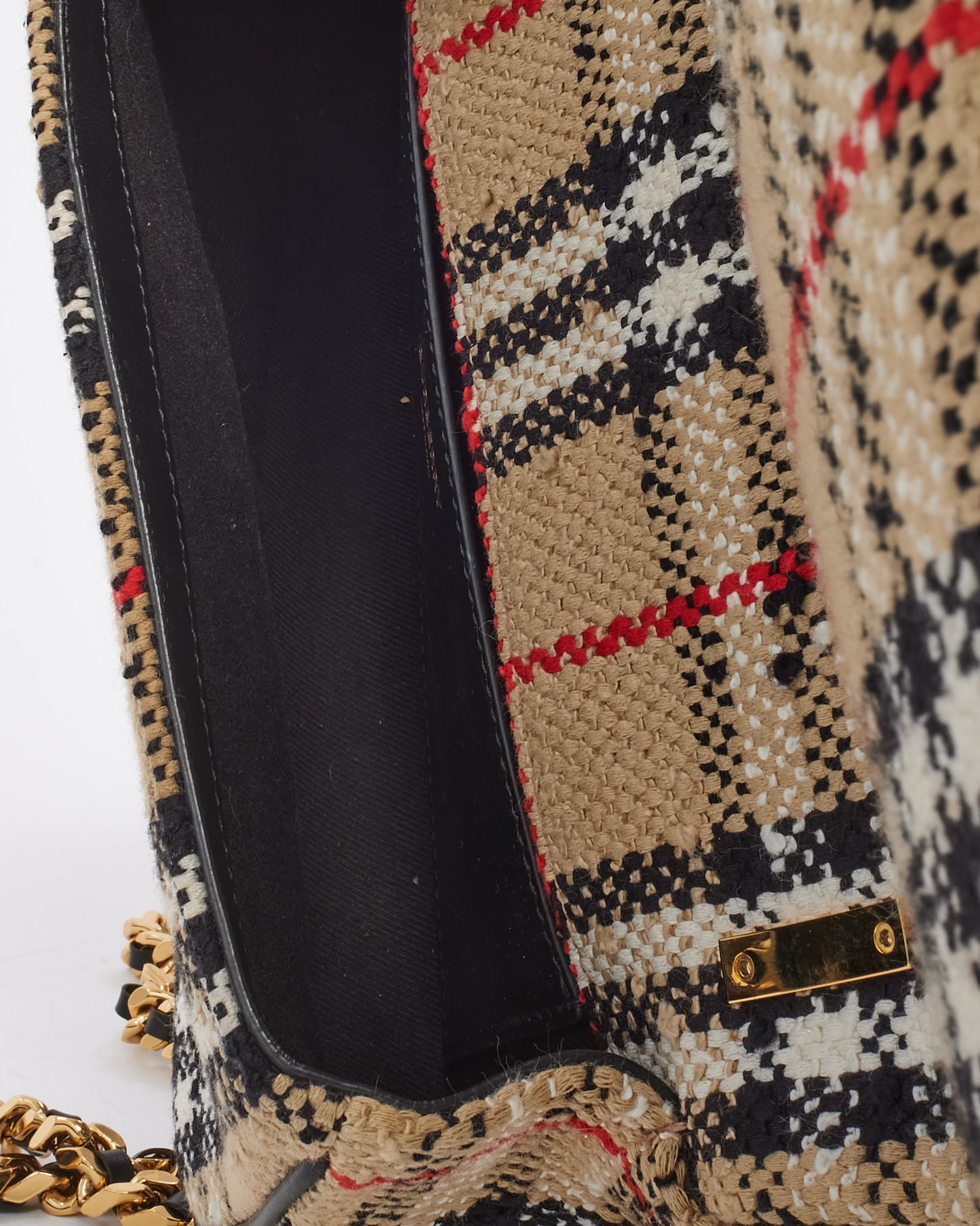 Burberry Archive Beige Tweed Small Lola Shoulder Bag