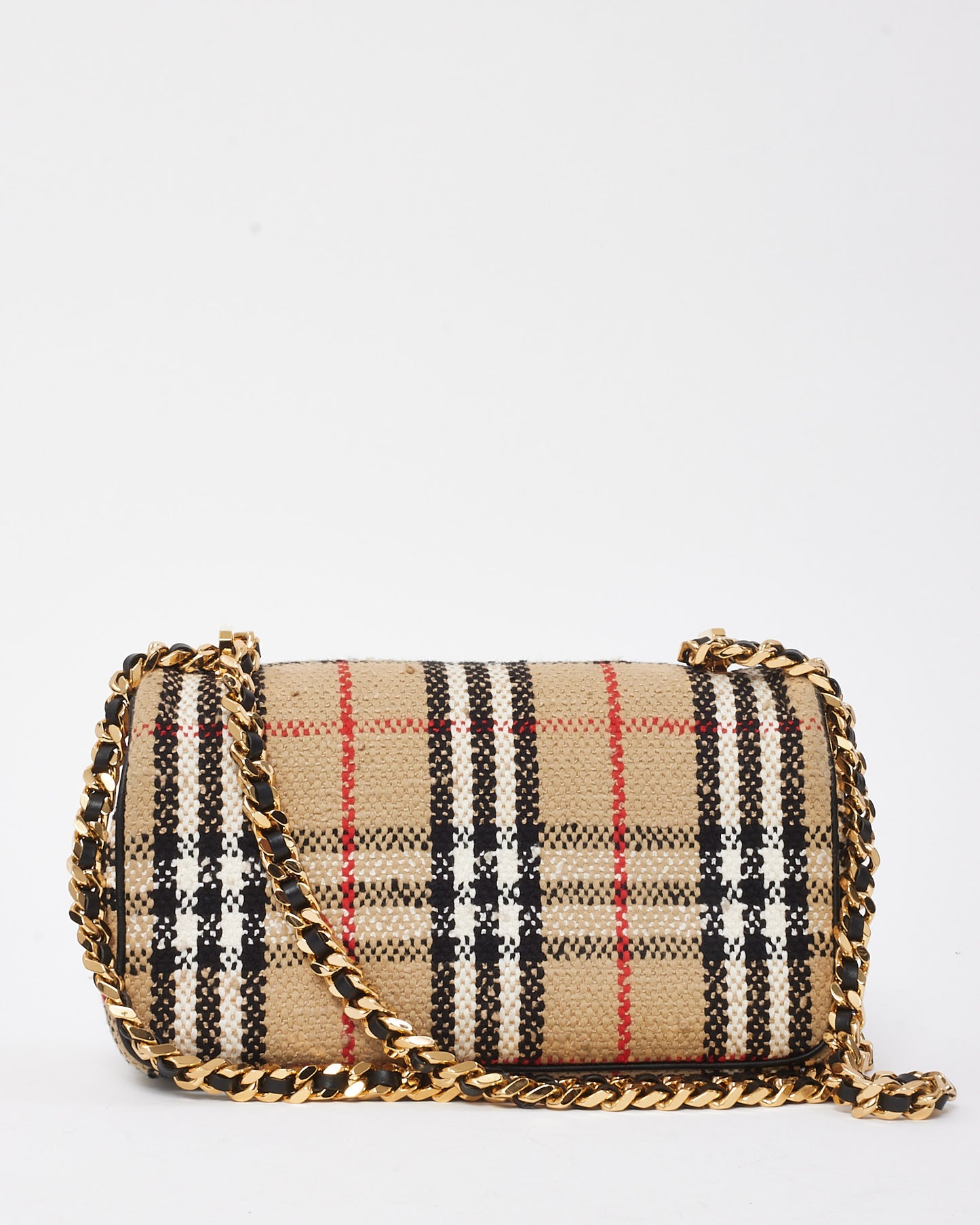 Burberry Archive Beige Tweed Small Lola Shoulder Bag