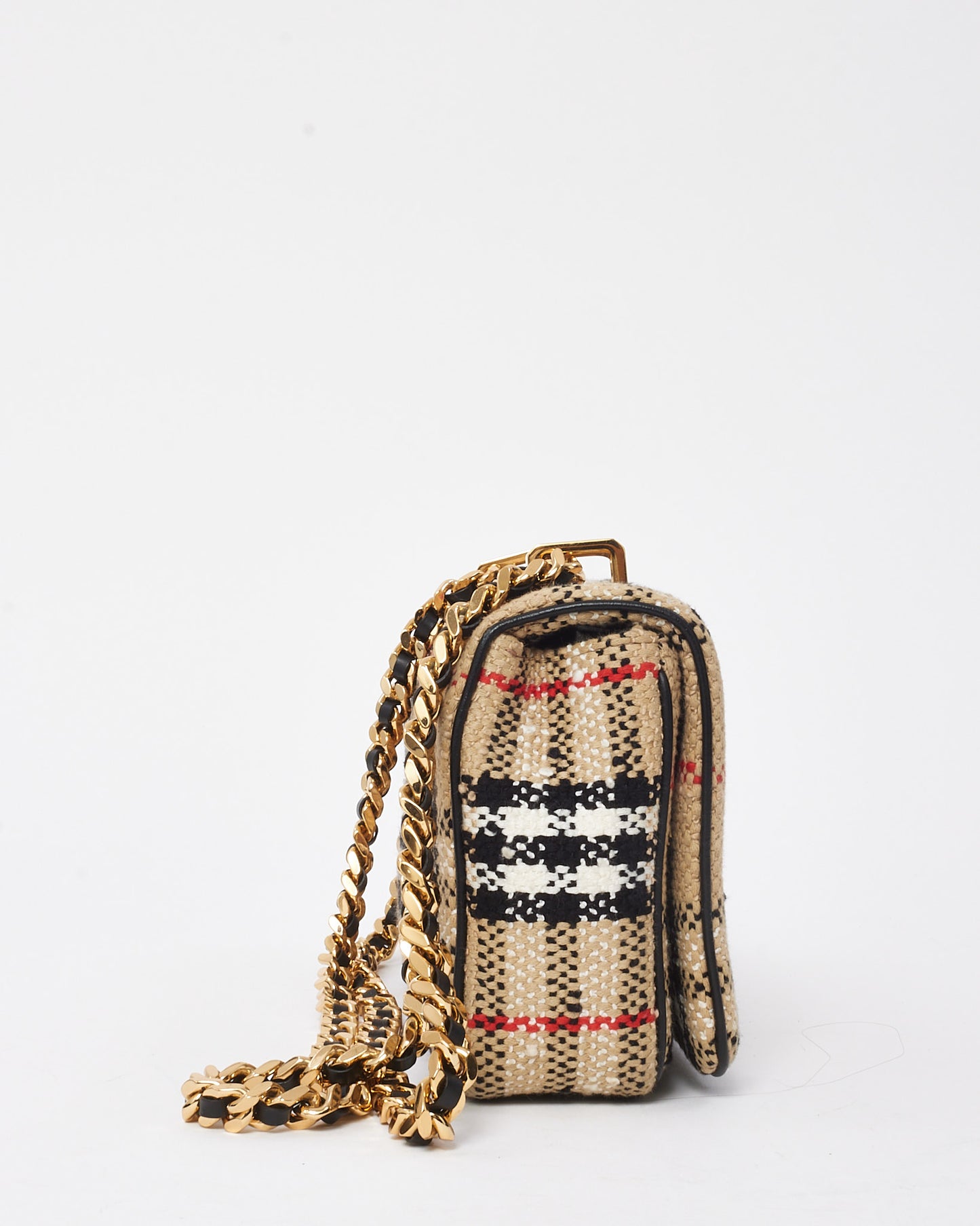 Burberry Archive Beige Tweed Small Lola Shoulder Bag