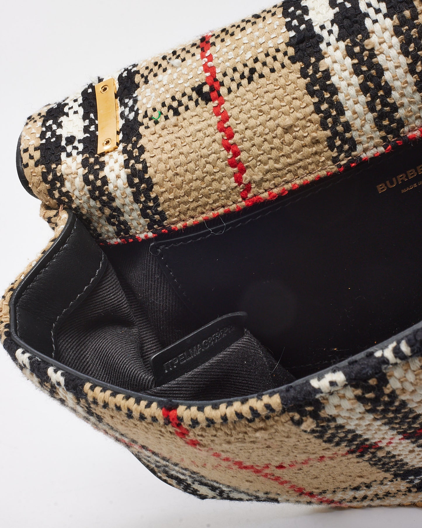 Burberry Archive Beige Tweed Small Lola Shoulder Bag