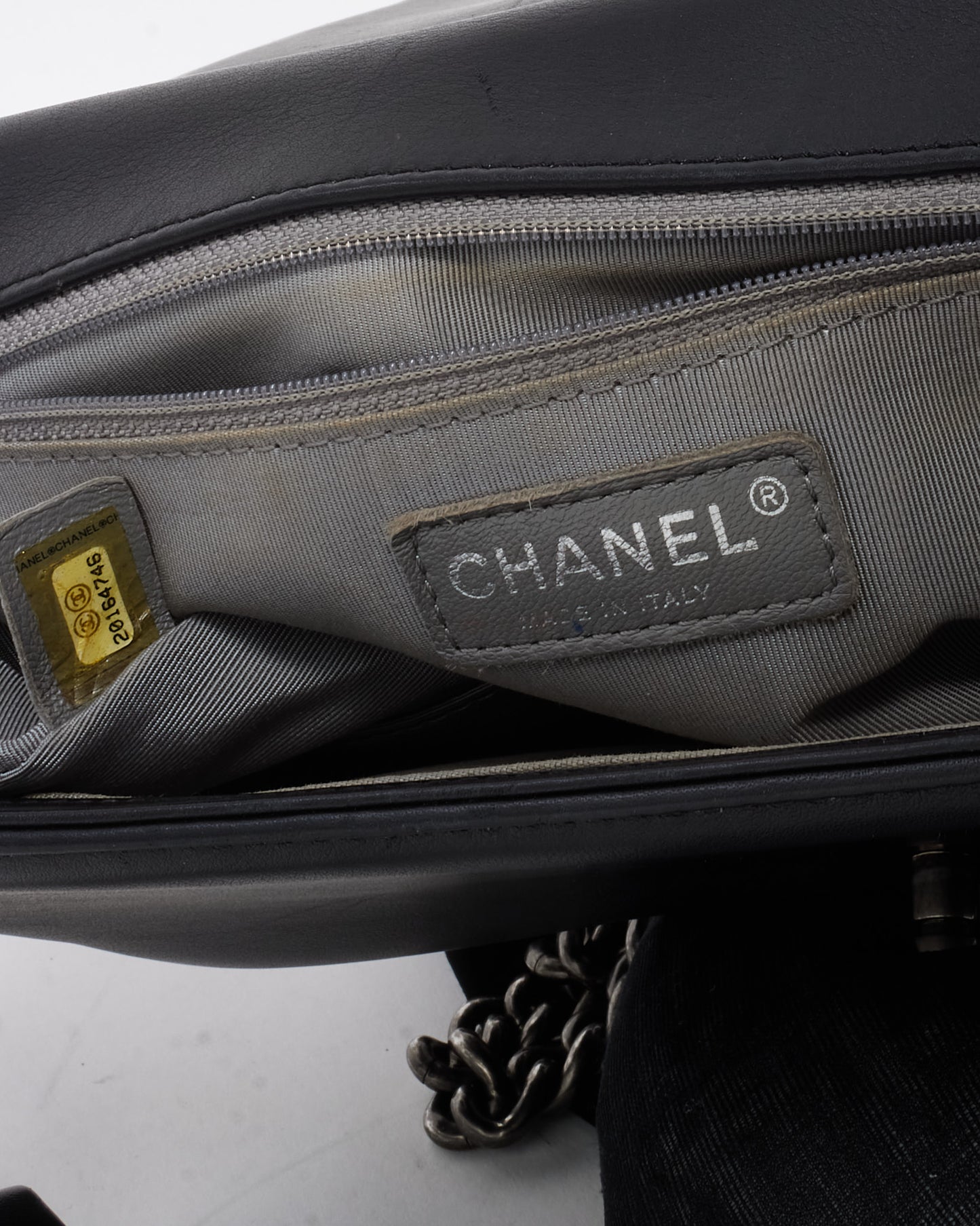 Chanel Black Quilted Calfskin Leather Large Boy Bag SHW