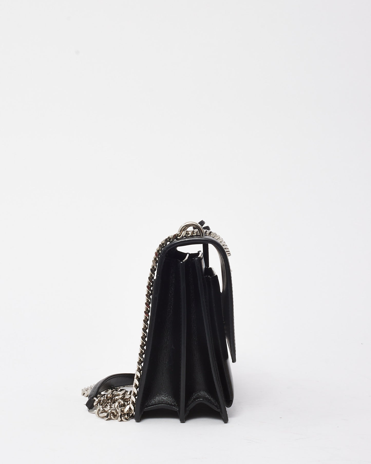 Saint Laurent Black Smooth Leather Medium Sunset Bag SHW