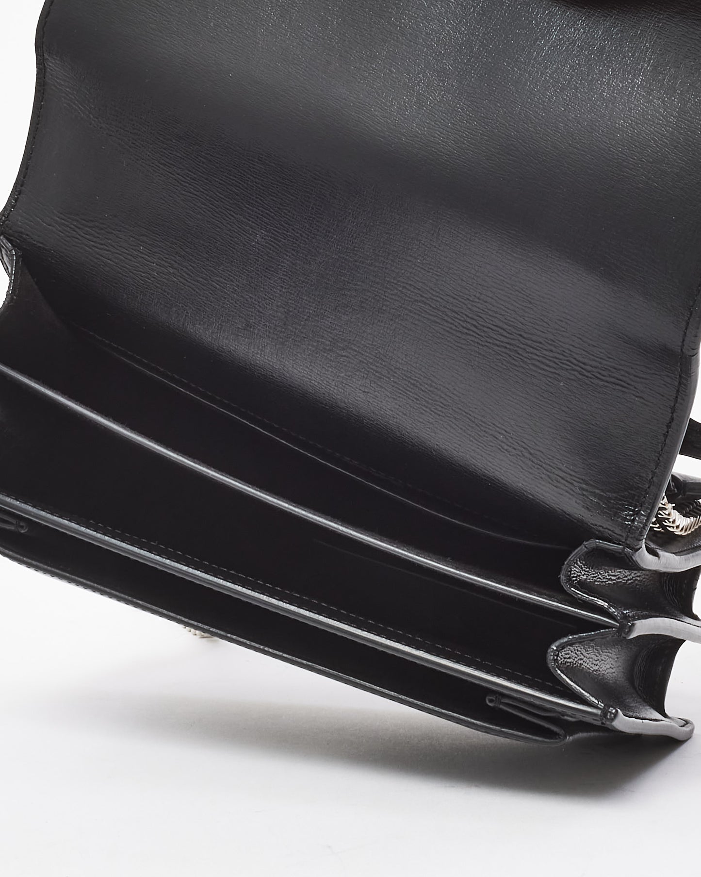 Saint Laurent Black Smooth Leather Medium Sunset Bag SHW