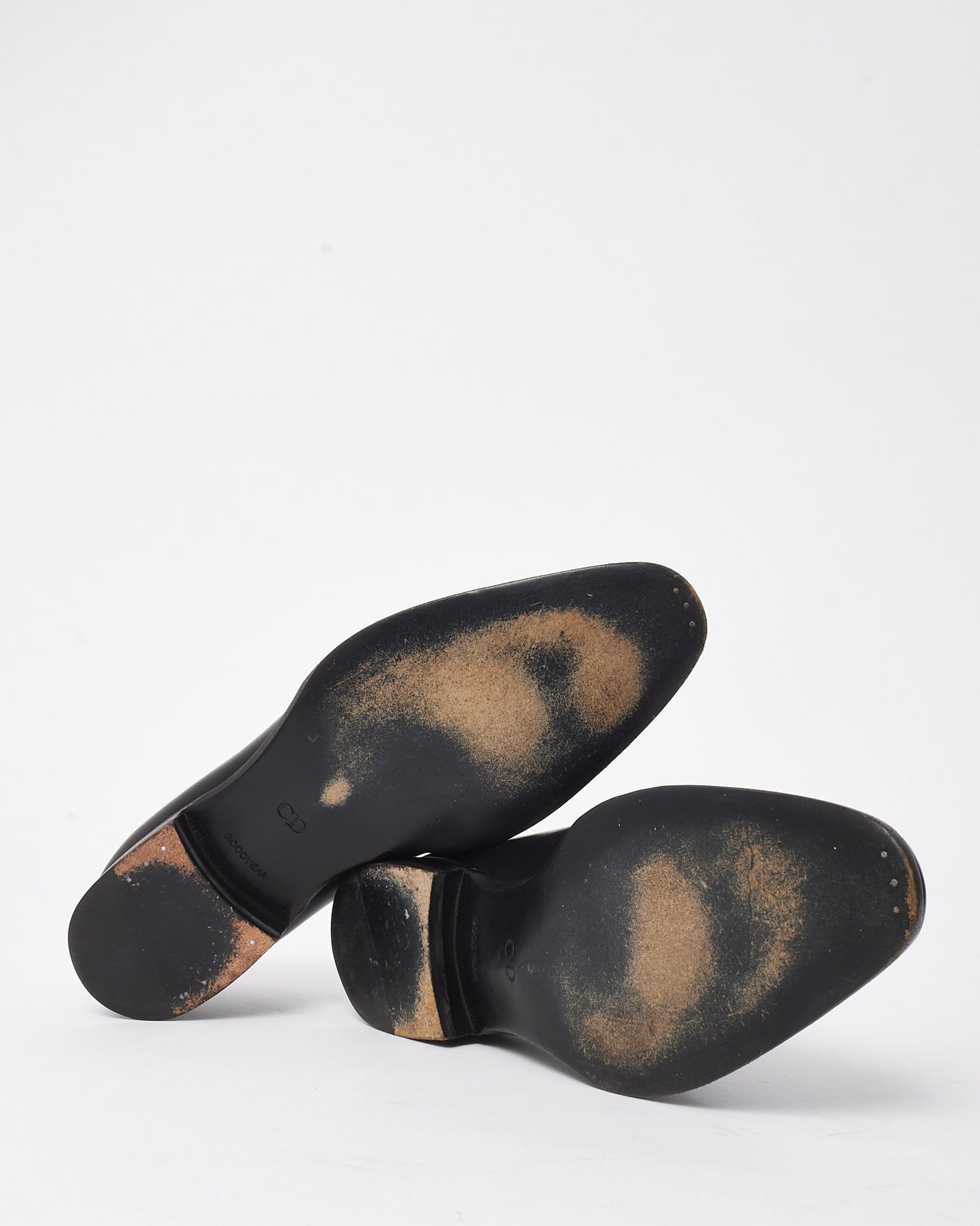 Dior Men's Black Leather Semi-Pointed Toe Loafers - 43 MEN