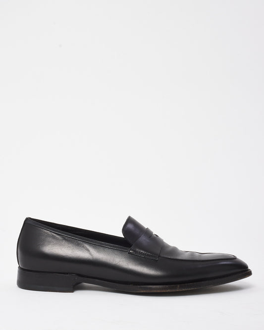 Dior Men's Black Leather Semi-Pointed Toe Loafers - 43 MEN