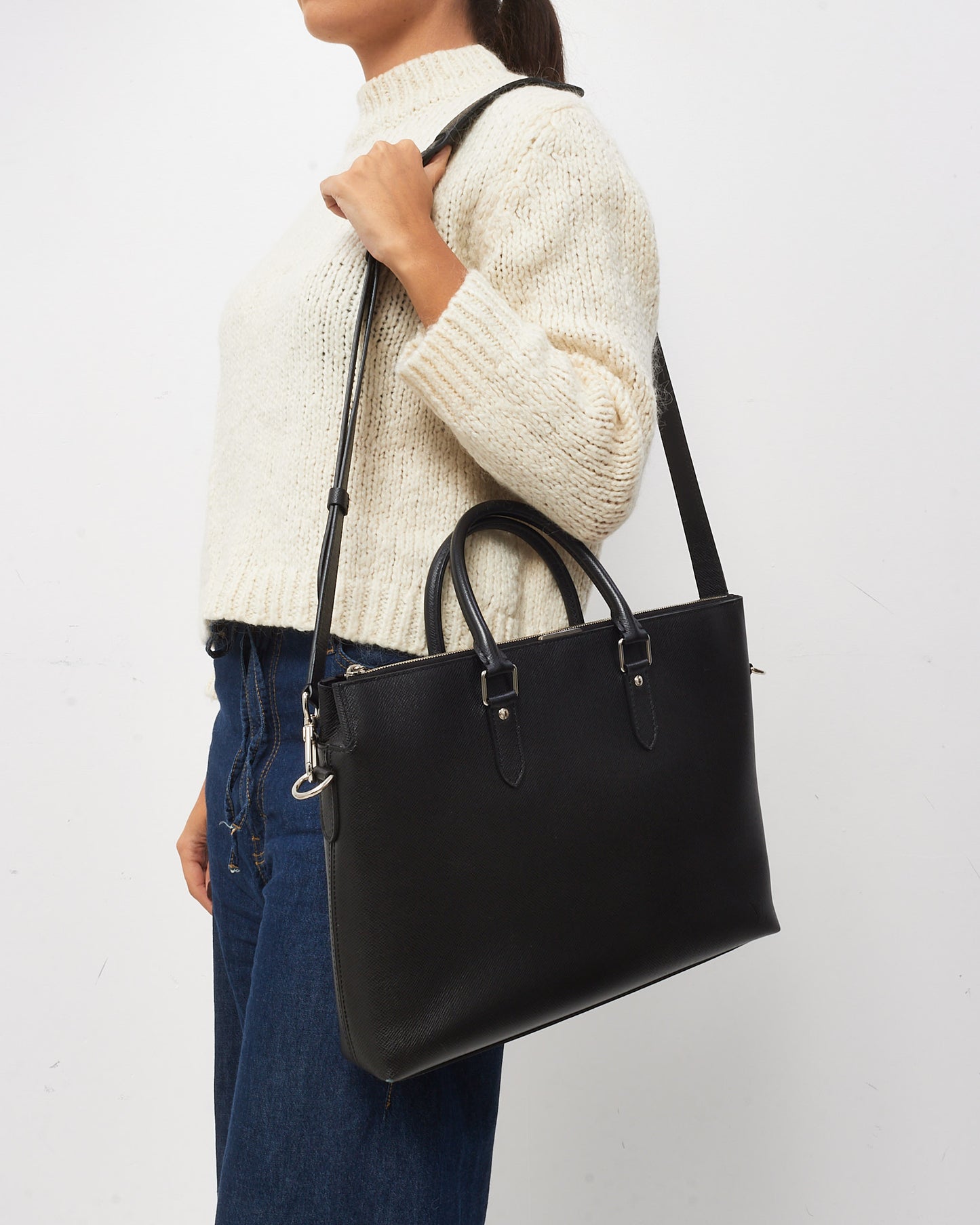 Louis Vuitton Black Taiga Leather Anton Soft 2Way Briefcase