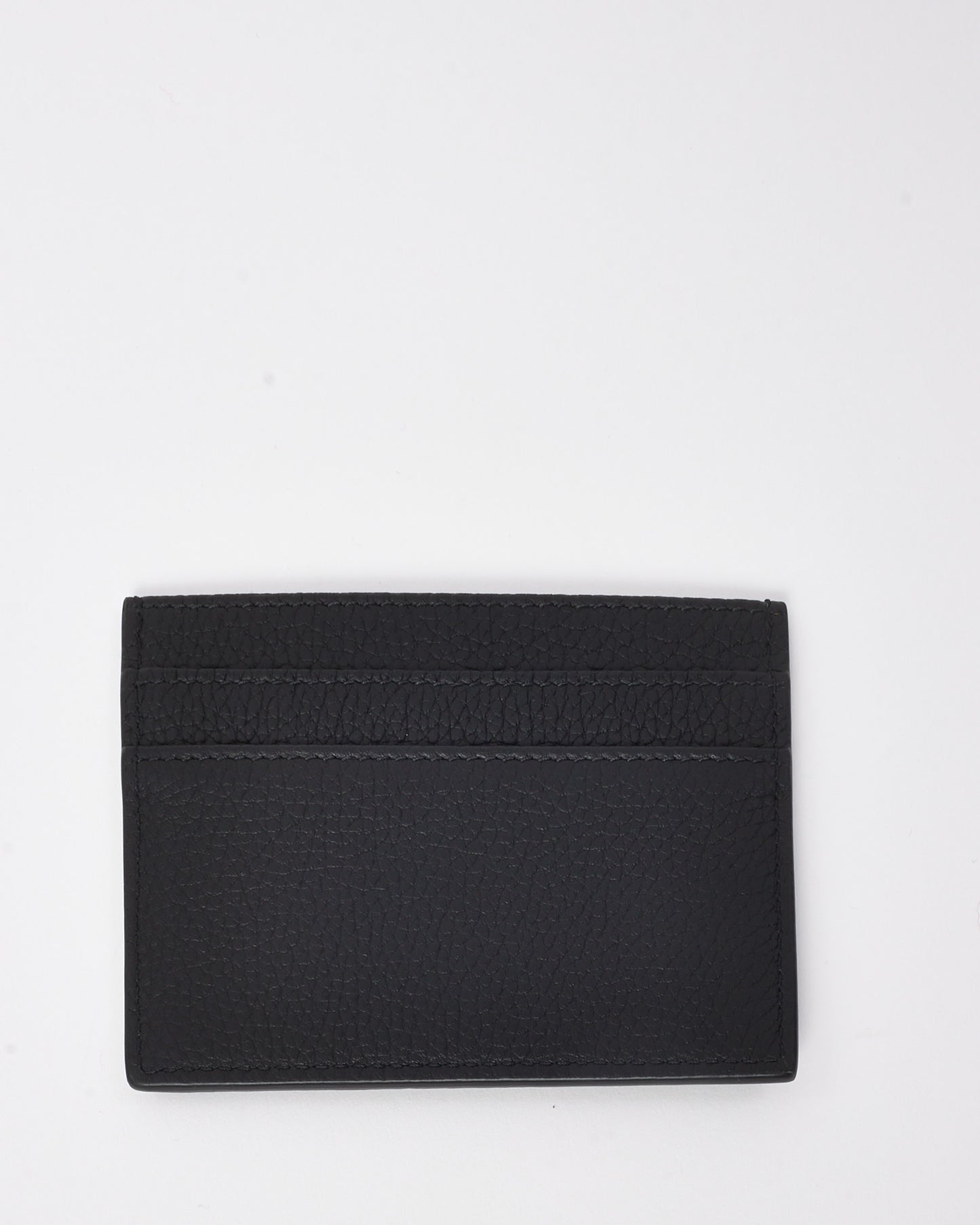 Dior Black Leather Silver Logo Card Holder