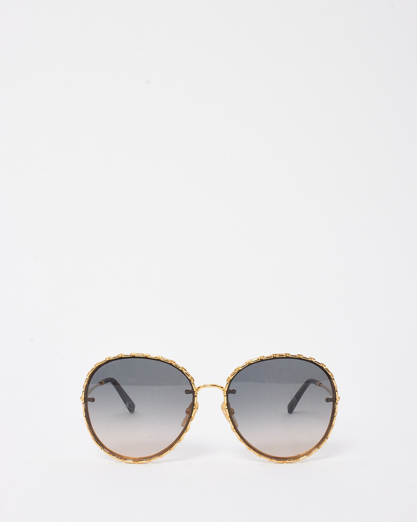 Louis Vuitton Gold LV Chain Ring Round Sunglasses 21622W