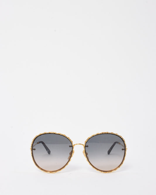 Louis Vuitton Gold LV Chain Ring Round Sunglasses 21622W
