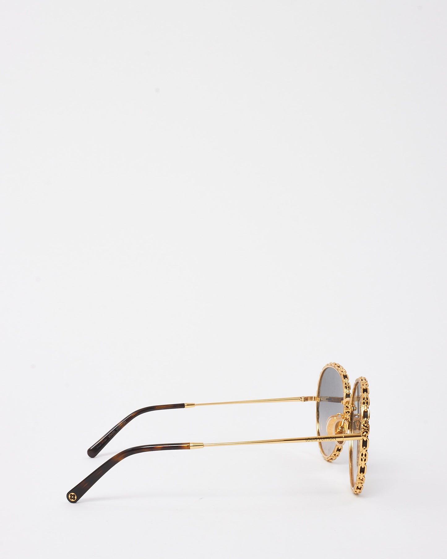 Louis Vuitton Gold LV Chain Ring Round Sunglasses 21622W