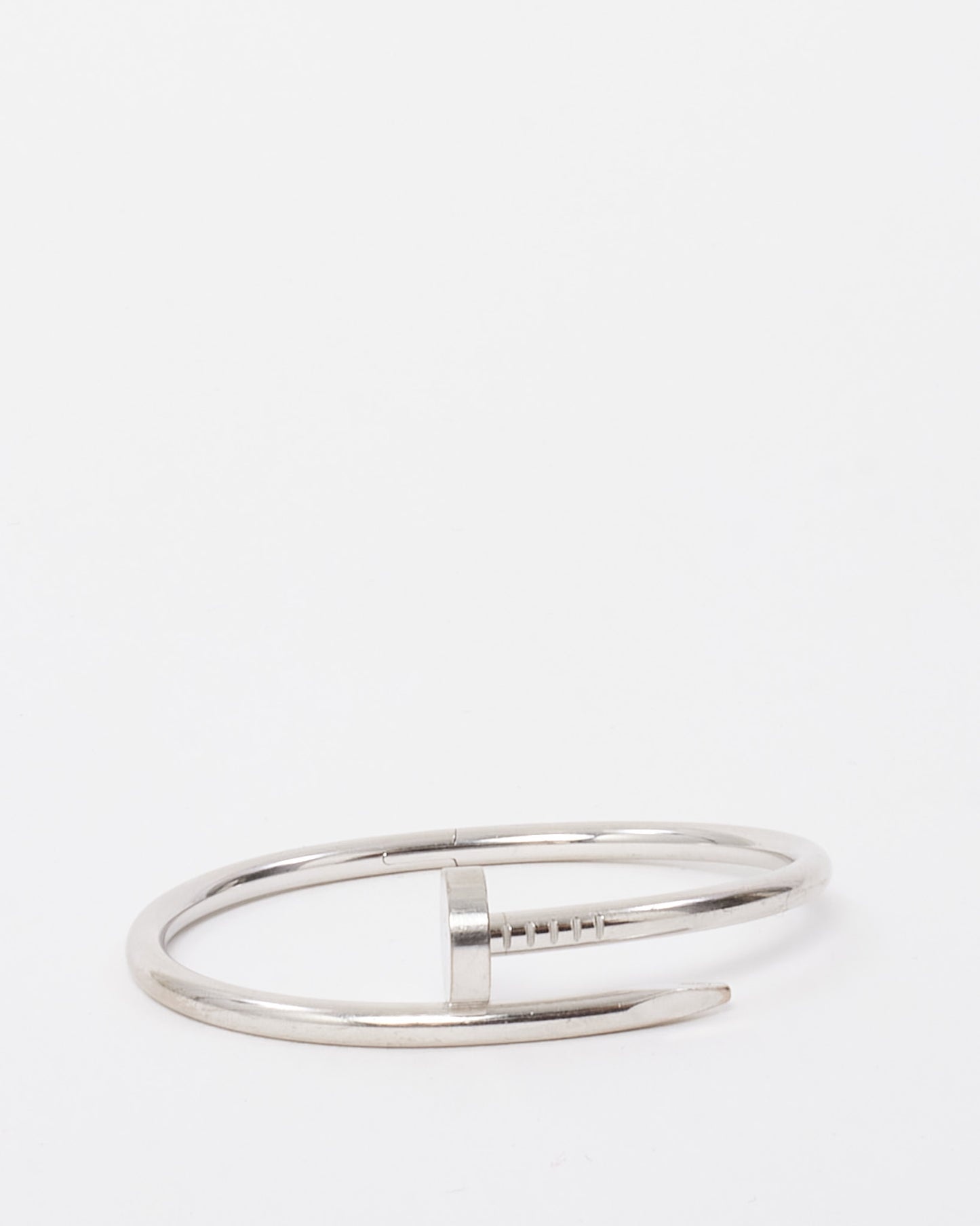 Cartier White Gold Classic Model Juste Un Clou Bracelet - Size 16